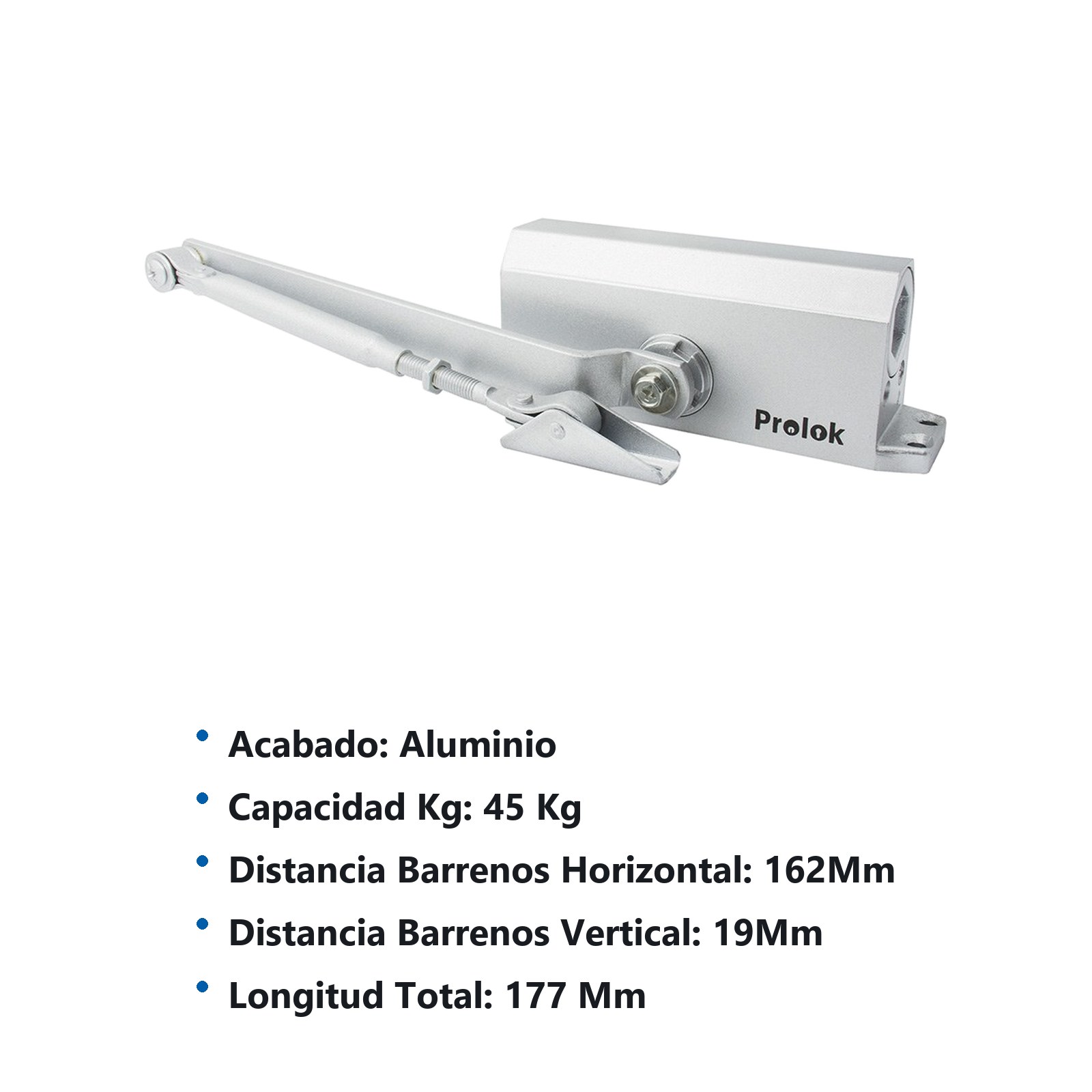 Cierrapuertas hidráulico con capacidad de 45 Kg, 135° Prolok - Imagen 2