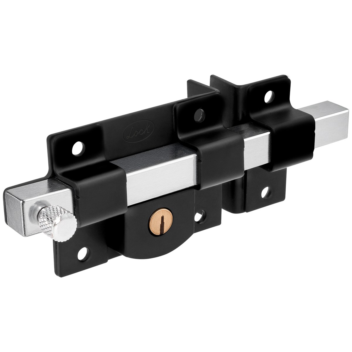 Cerradura de barra libre función derecha, negro mate, llave estándar, en caja Lock