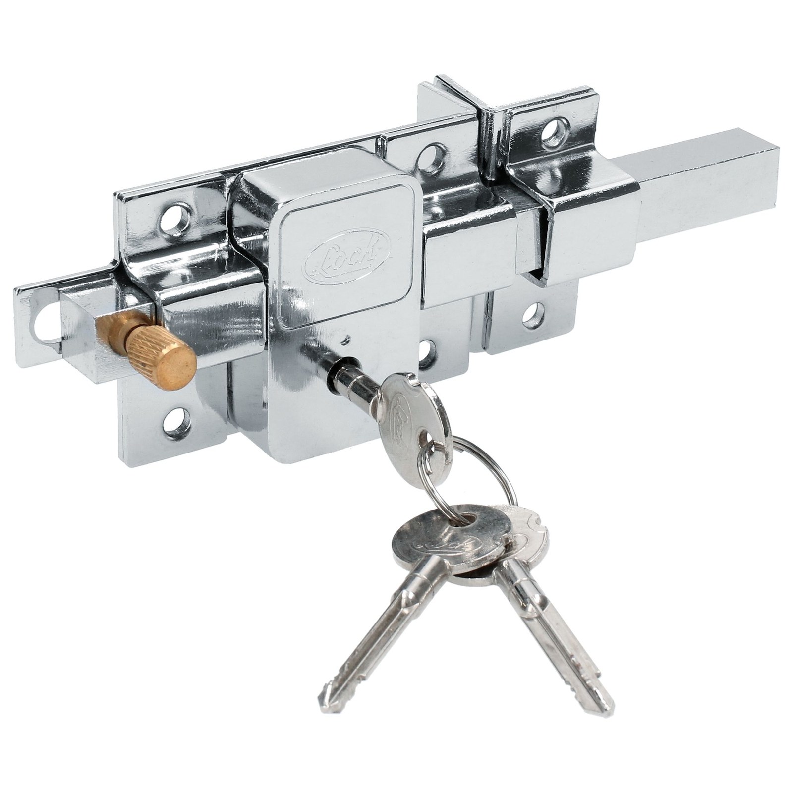 Cerradura de barra libre función derecha, cromo brillante, llave tetra, en caja Lock - Imagen 2