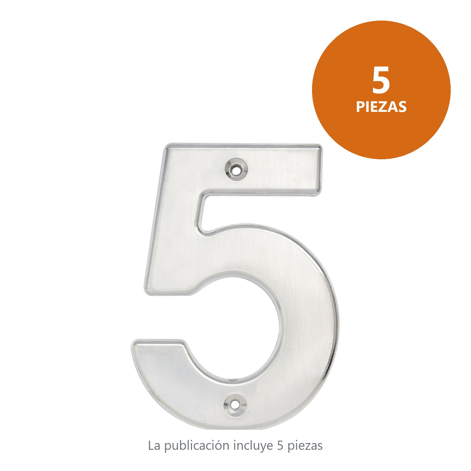 Número 5 bold 4" níquel satinado Lock - Imagen 2