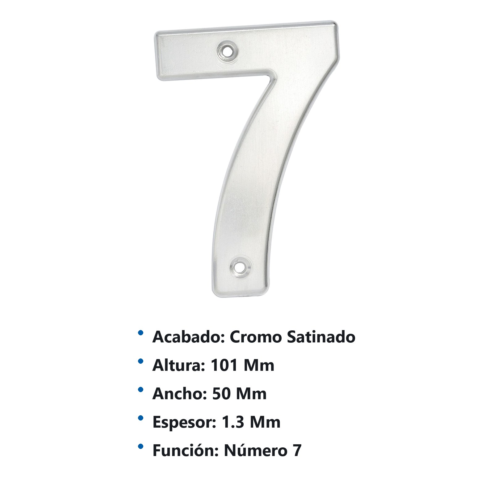 Número 7 bold 4" níquel satinado Lock - Imagen 3