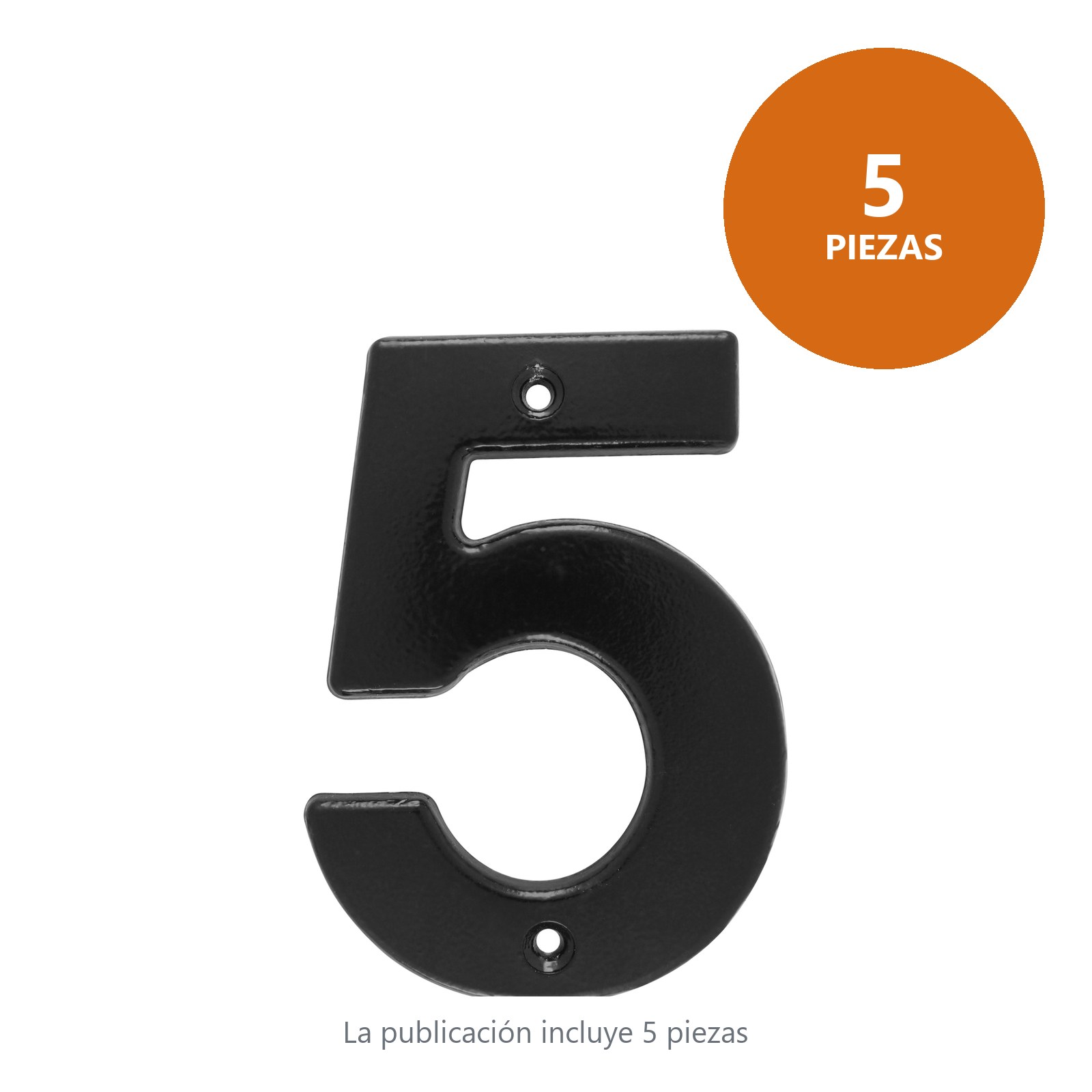 Número 5 bold 4" negro Lock - Imagen 3