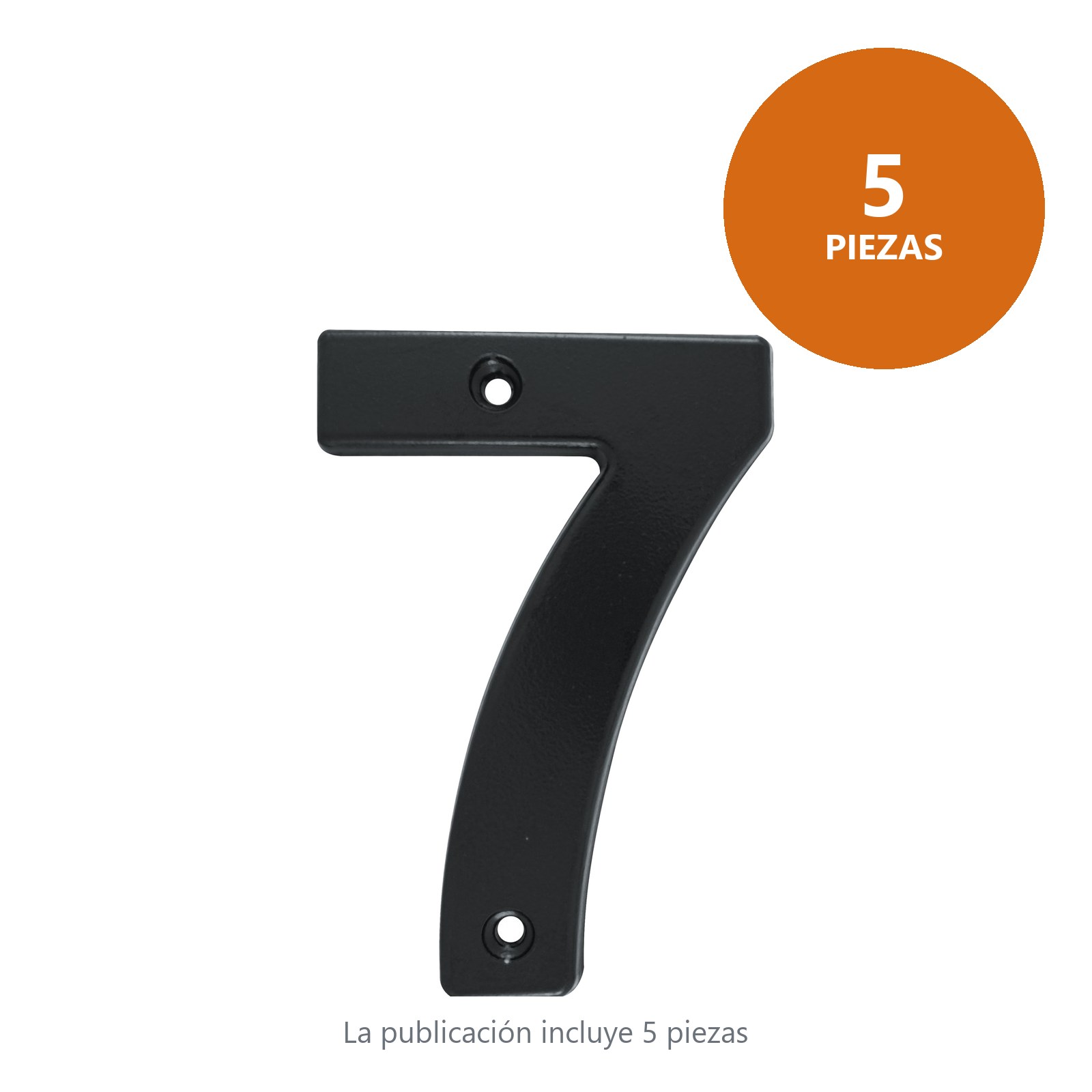 Número 7 bold 4" negro Lock - Imagen 3