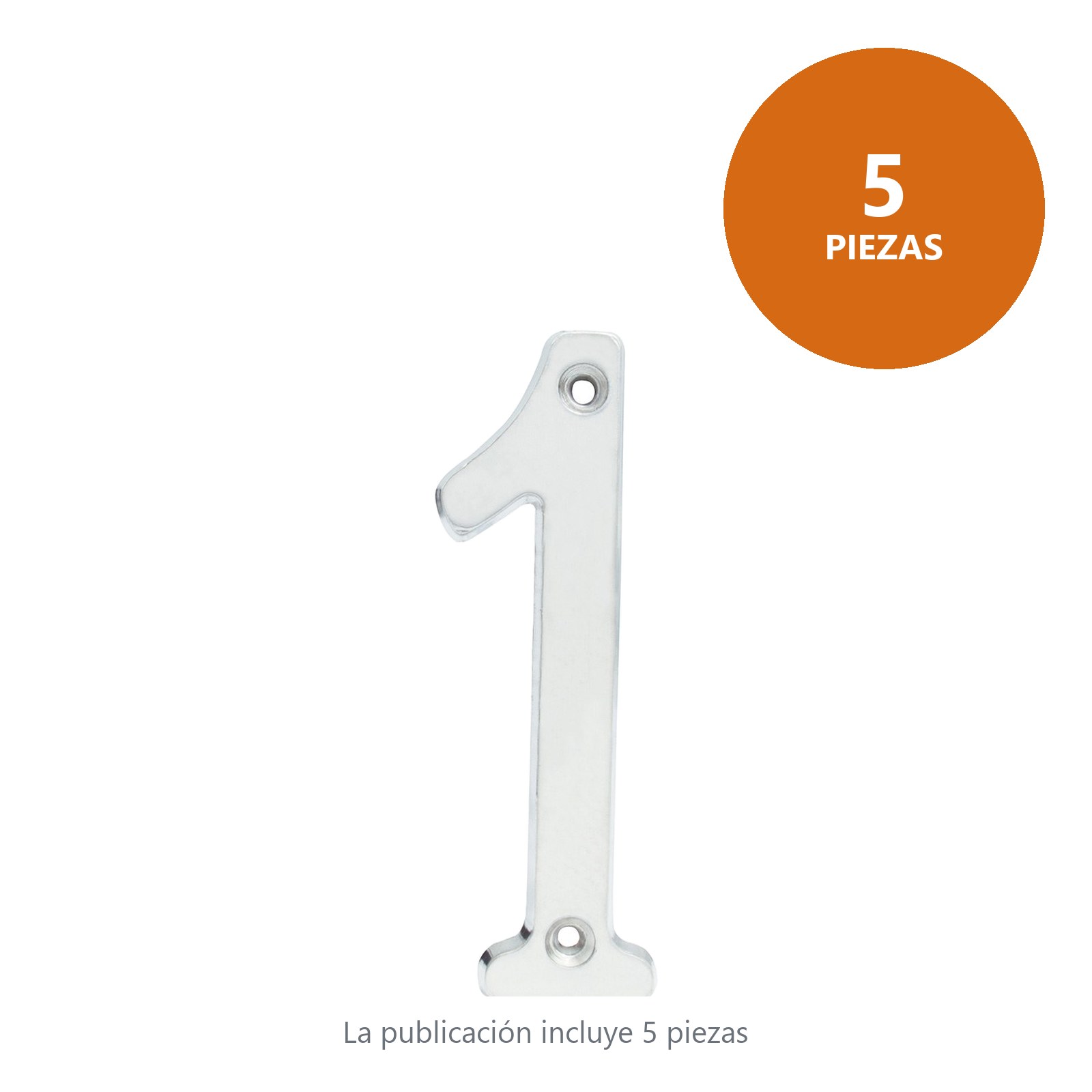 Número 1 slim 4" níquel satinado Lock - Imagen 2