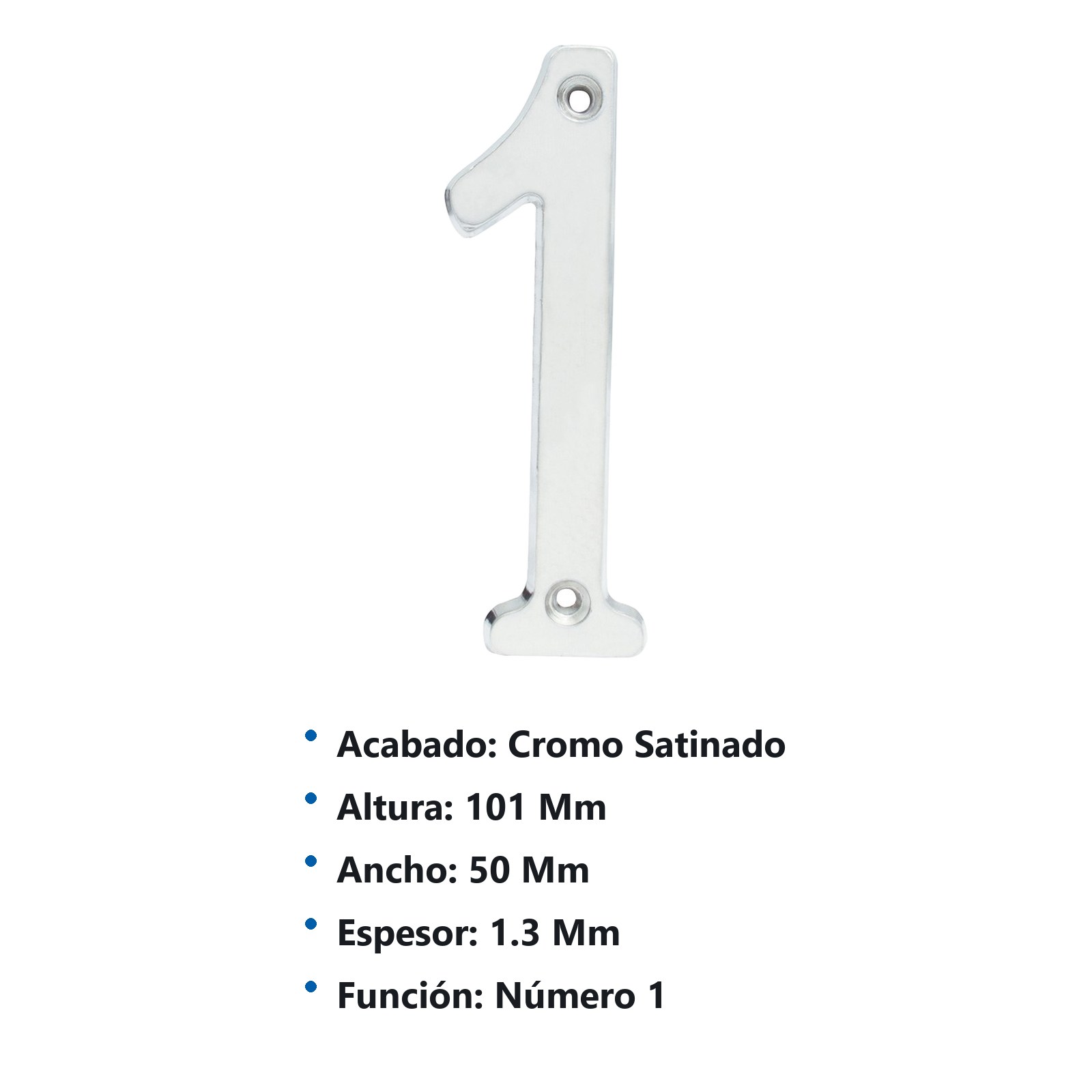 Número 1 slim 4" níquel satinado Lock - Imagen 3