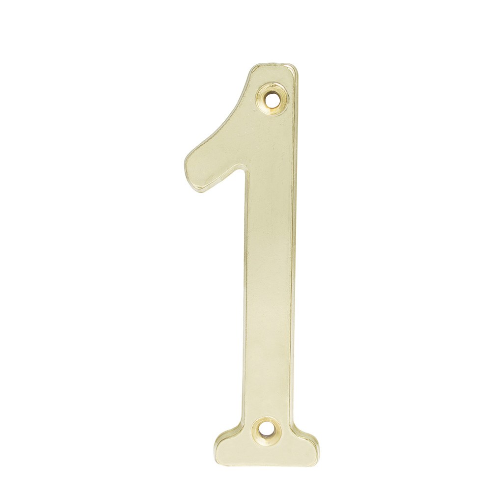 Número 1 slim 4" latón brillante Lock