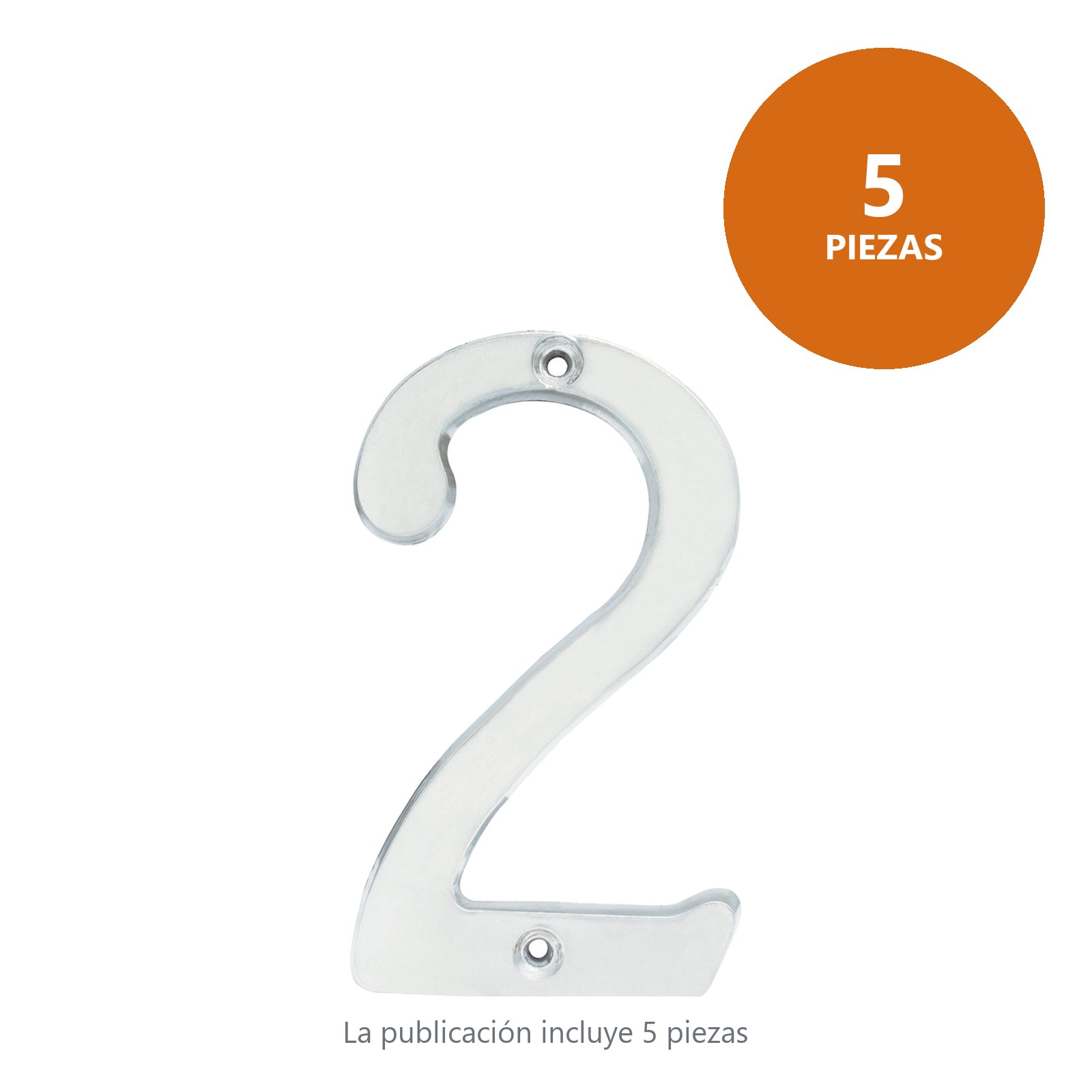 Número 2 slim 4" níquel satinado Lock - Imagen 2