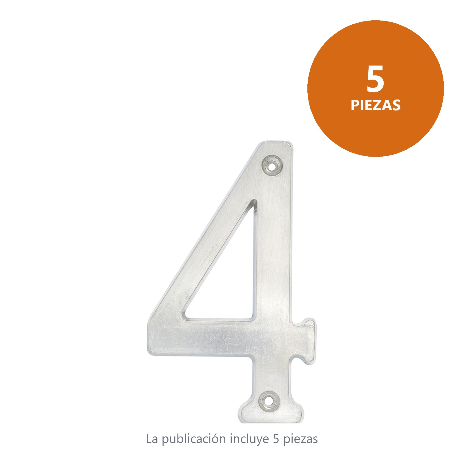 Número 4 slim 4" níquel satinado Lock - Imagen 2
