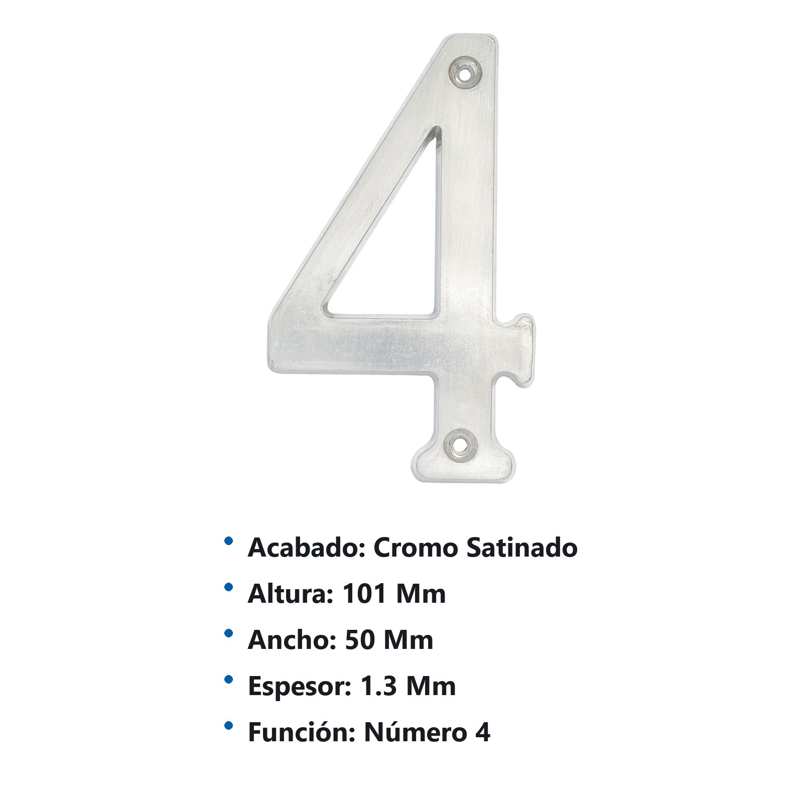 Número 4 slim 4" níquel satinado Lock - Imagen 3