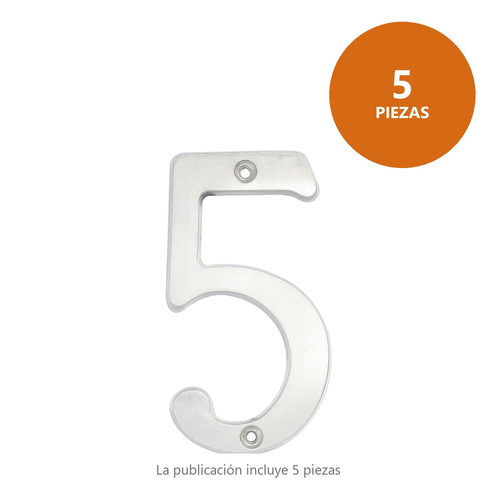 Número 5 slim 4" níquel satinado Lock - Imagen 2