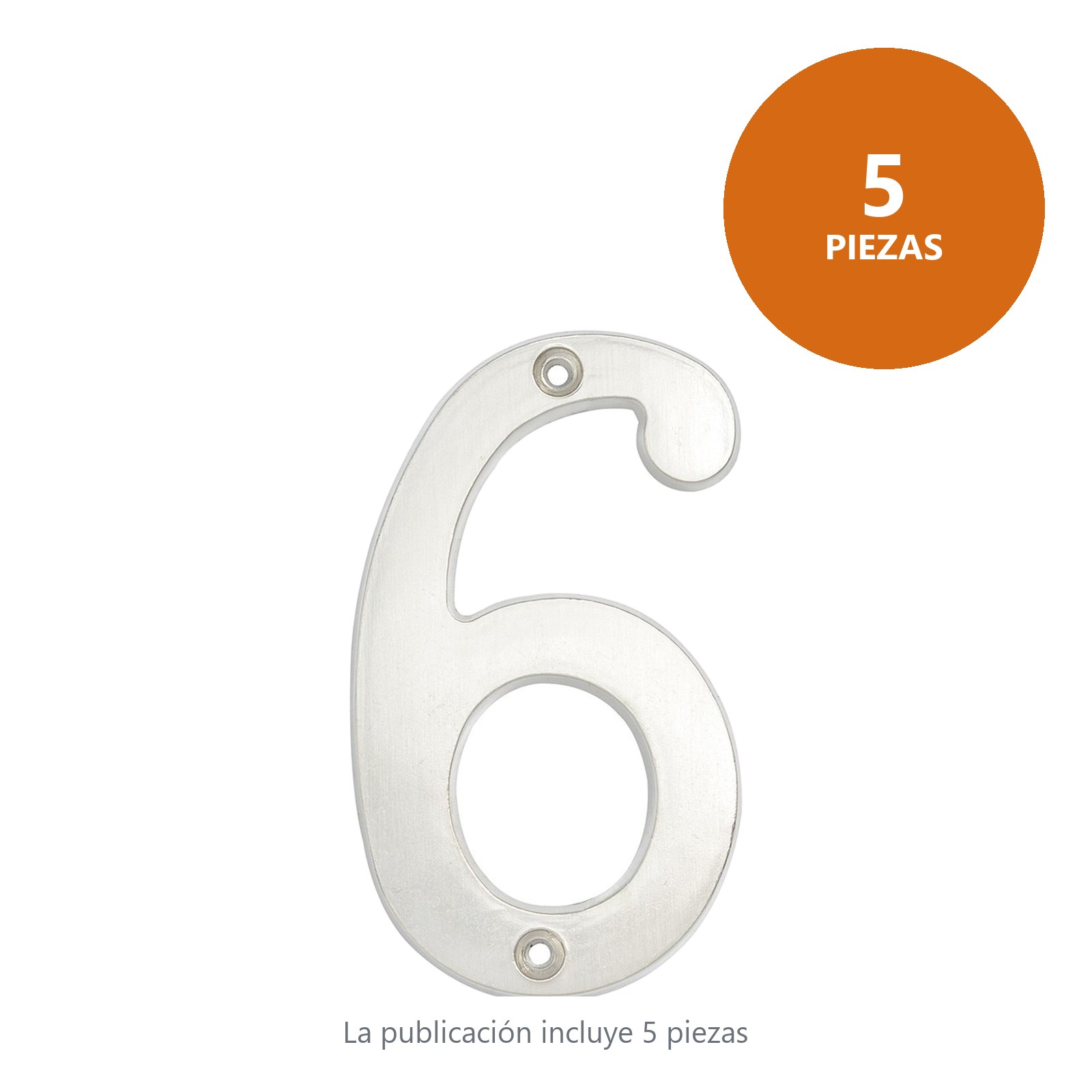 Número 6 slim 4" níquel satinado Lock - Imagen 2