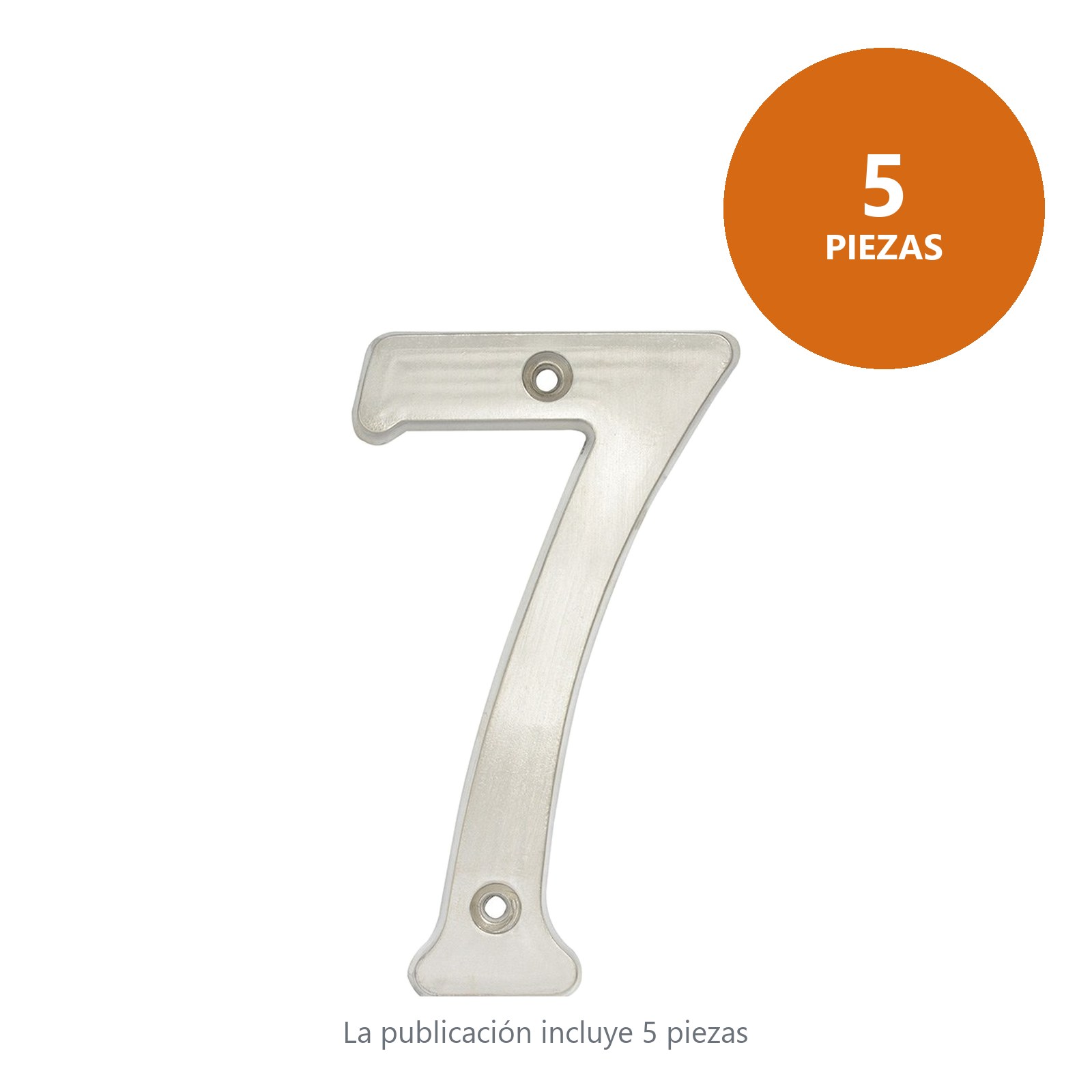 Número 7 slim 4" níquel satinado Lock - Imagen 2