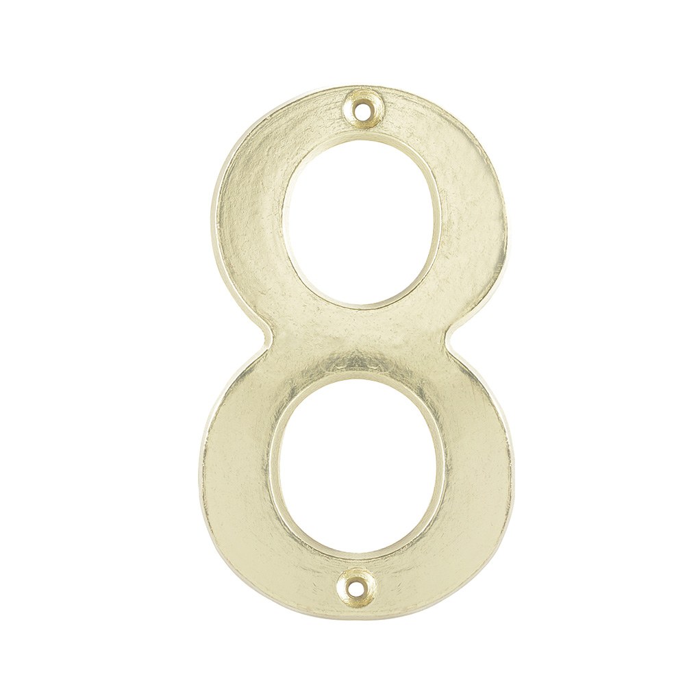 Número 8 slim 4" latón brillante Lock