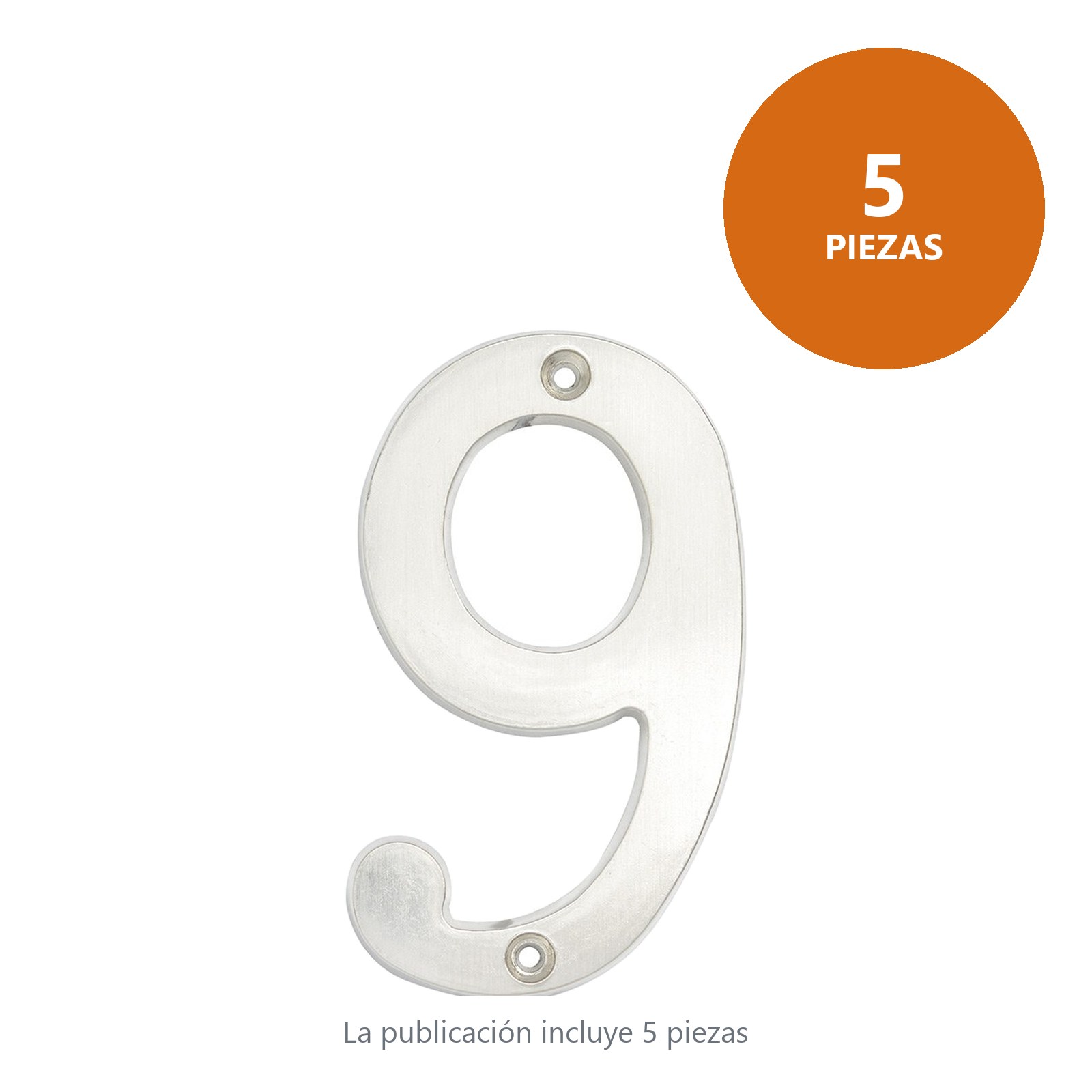 Número 9 slim 4" níquel satinado Lock - Imagen 2