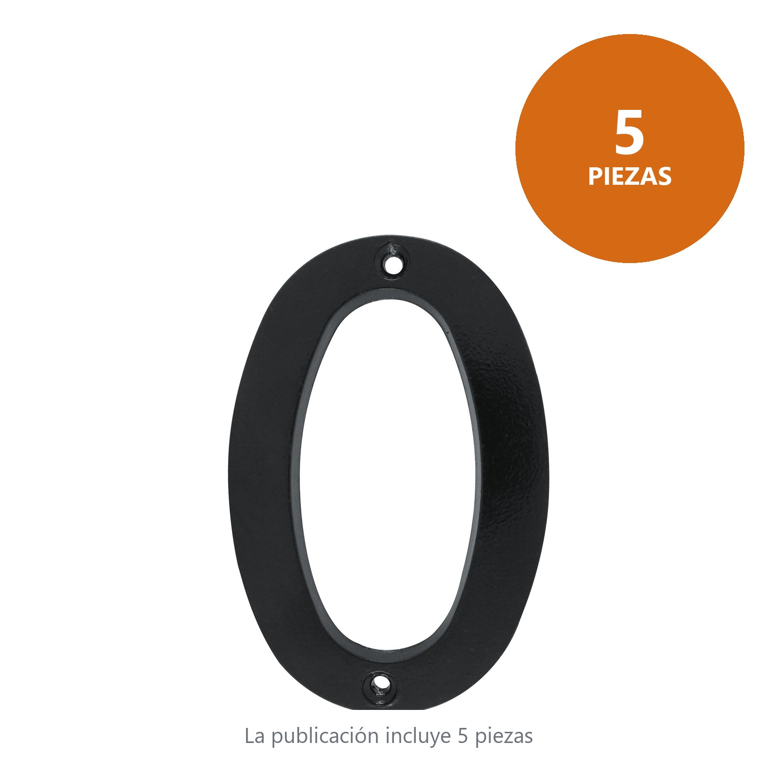 Número 0 slim 4" negro Lock - Imagen 3