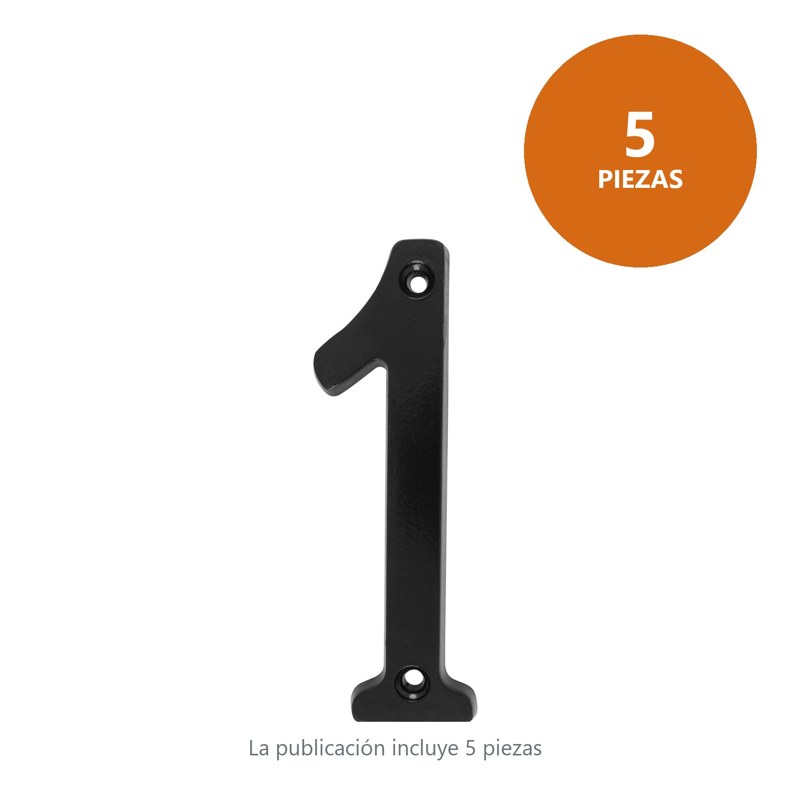Número 1 slim 4" negro Lock - Imagen 3