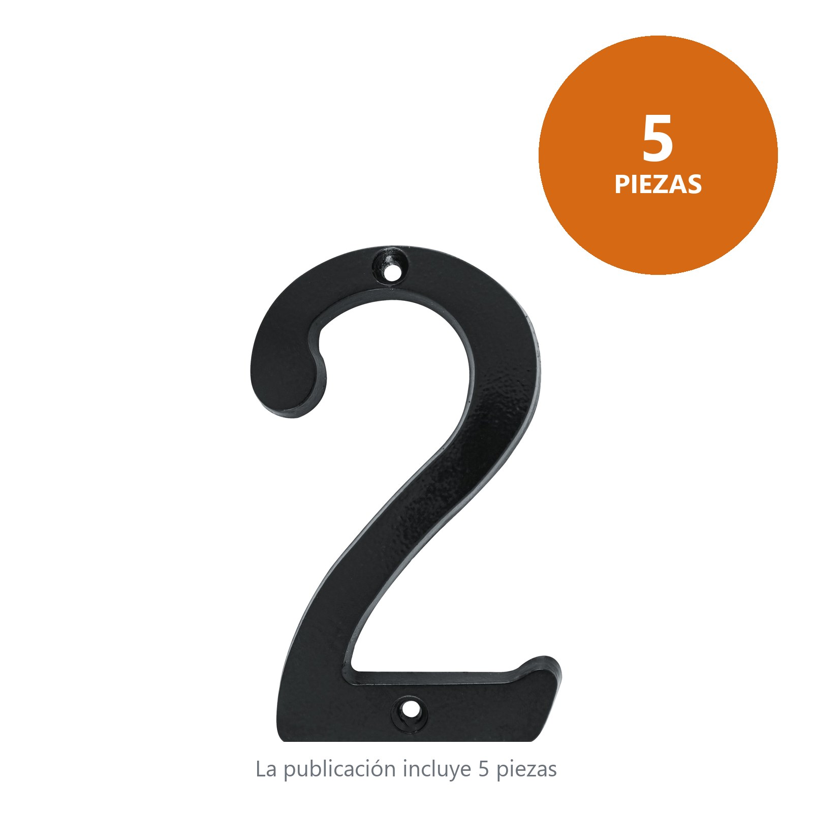 Número 2 slim 4" negro Lock - Imagen 3