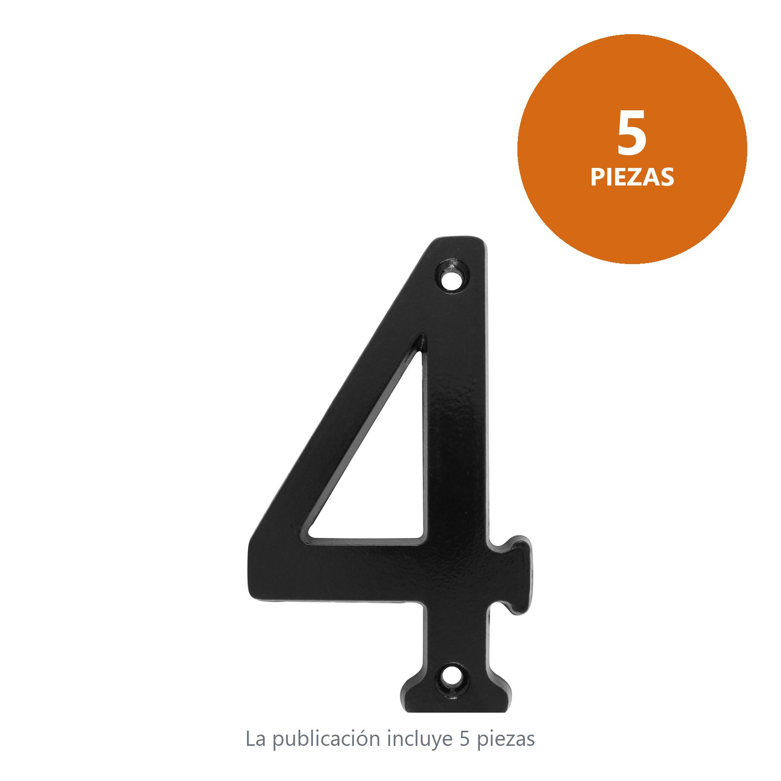Número 4 slim 4" negro Lock - Imagen 3