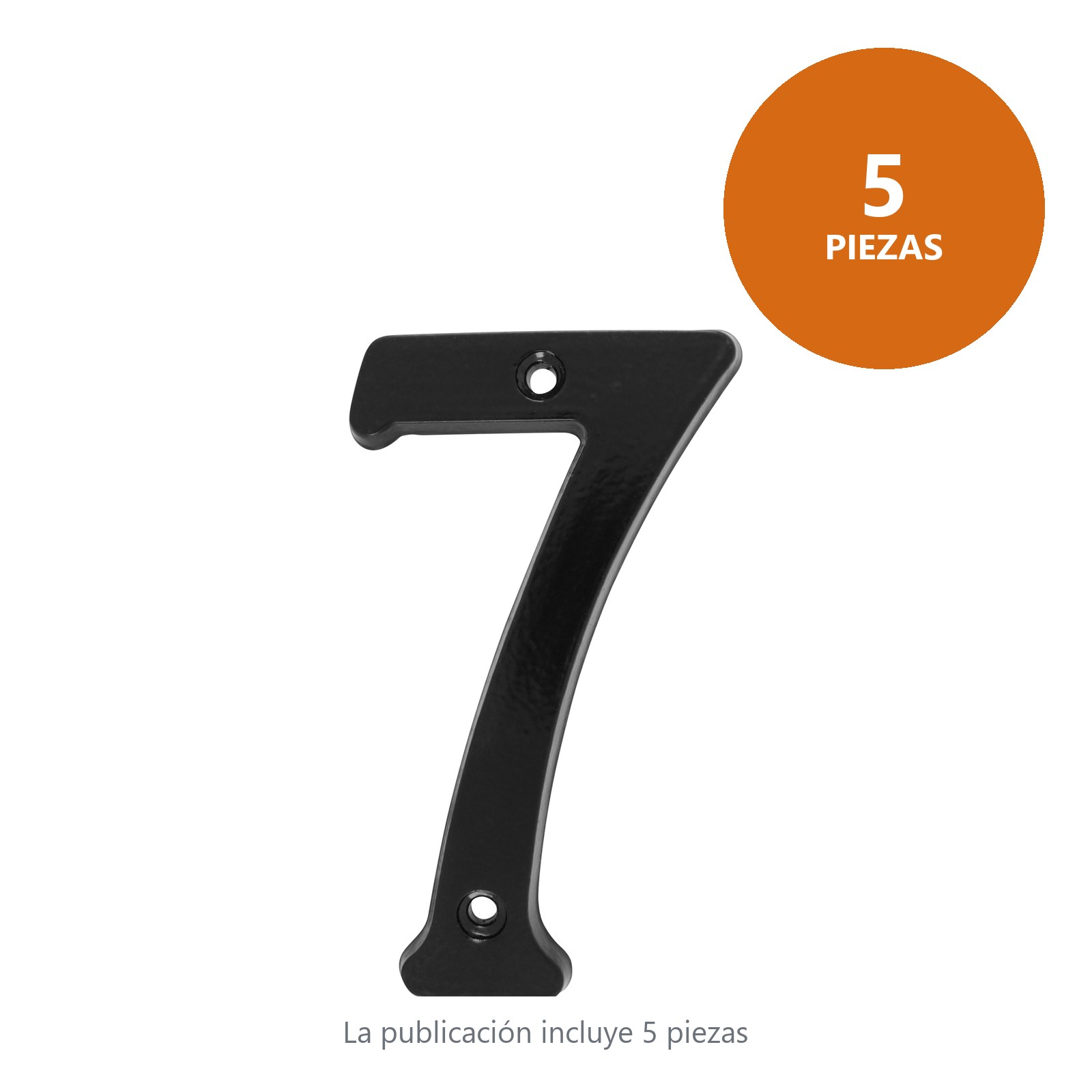Número 7 slim 4" negro Lock - Imagen 3