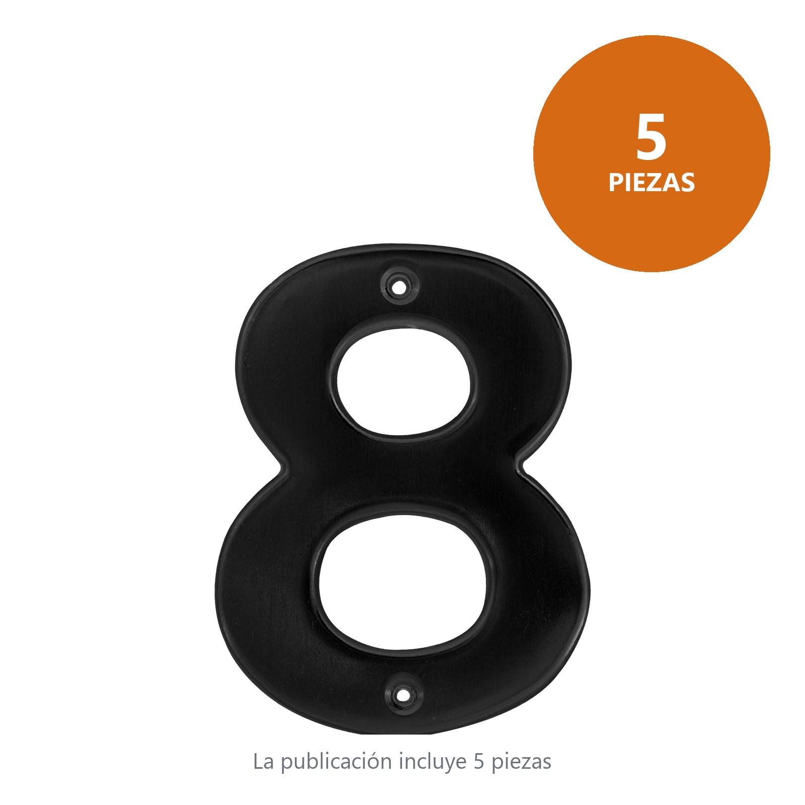 Número 8 bold 4" negro Lock - Imagen 3