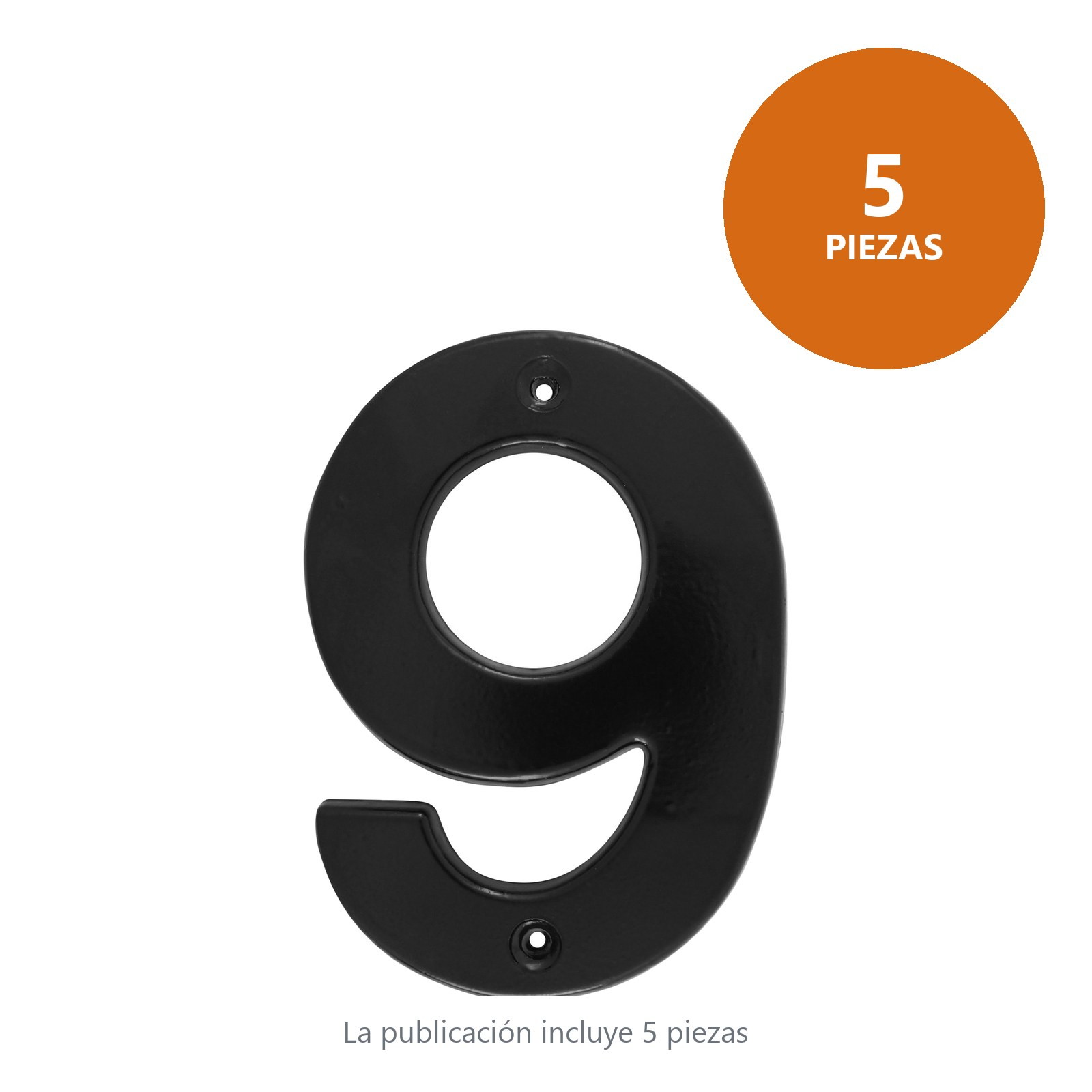 Número 9 bold 4" negro Lock - Imagen 3