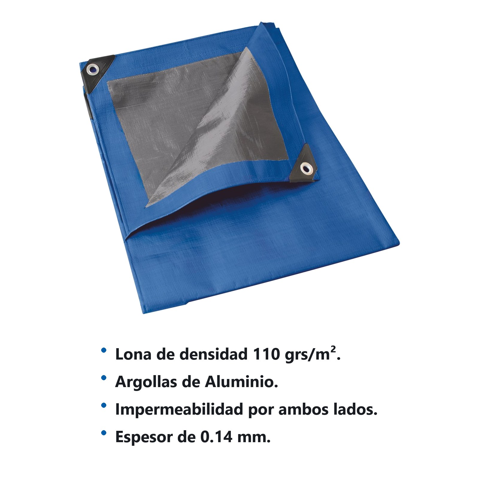 Lona de polietileno color azul con fondo plata, 6 x 6 m Foy - Imagen 2