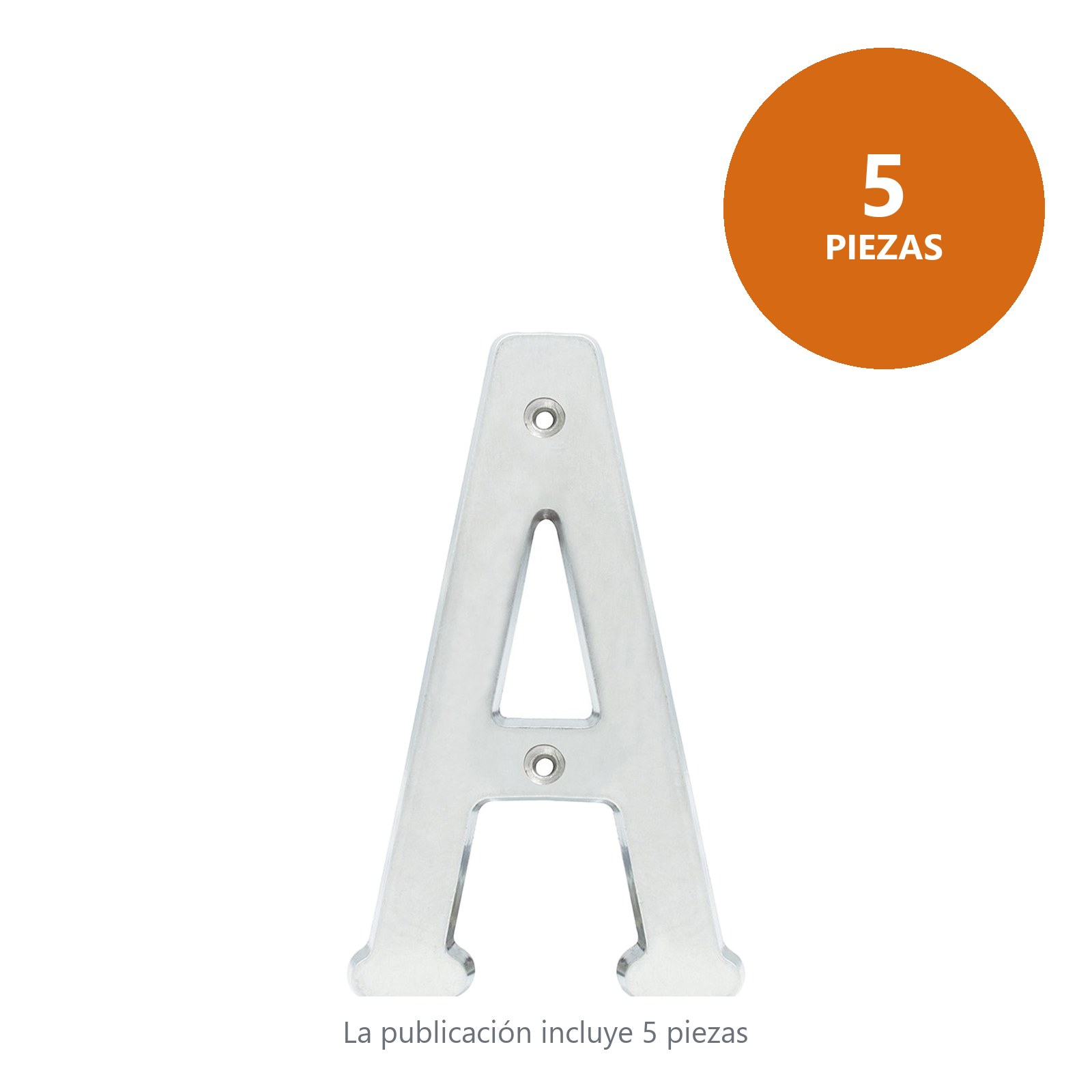 Letra A slim 4" níquel satinado Lock - Imagen 3