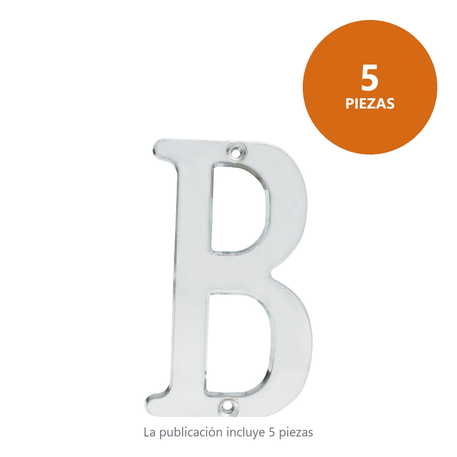 Letra B slim 4" níquel satinado Lock - Imagen 2