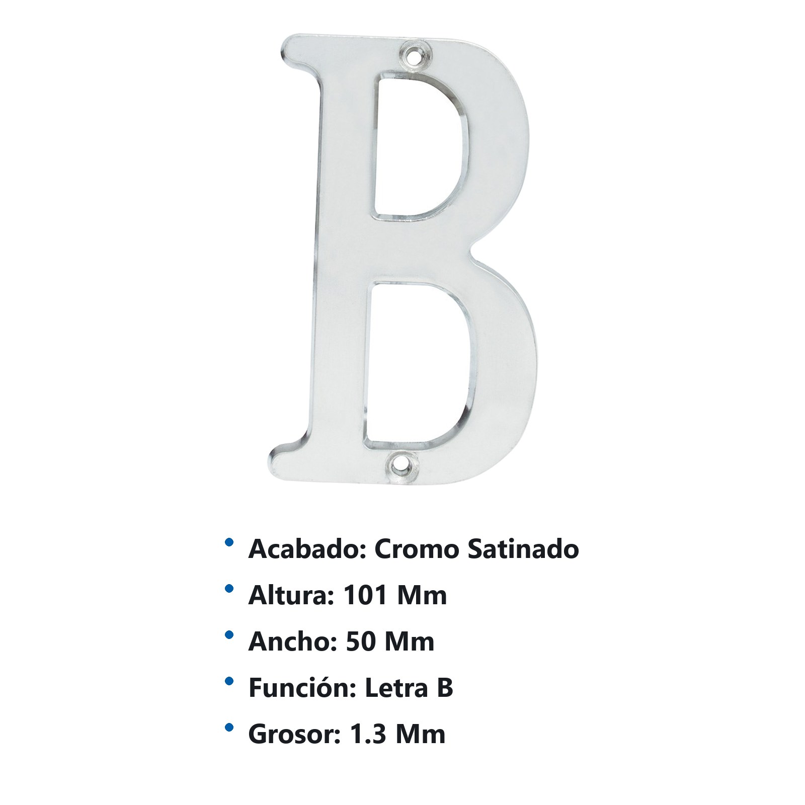 Letra B slim 4" níquel satinado Lock - Imagen 3