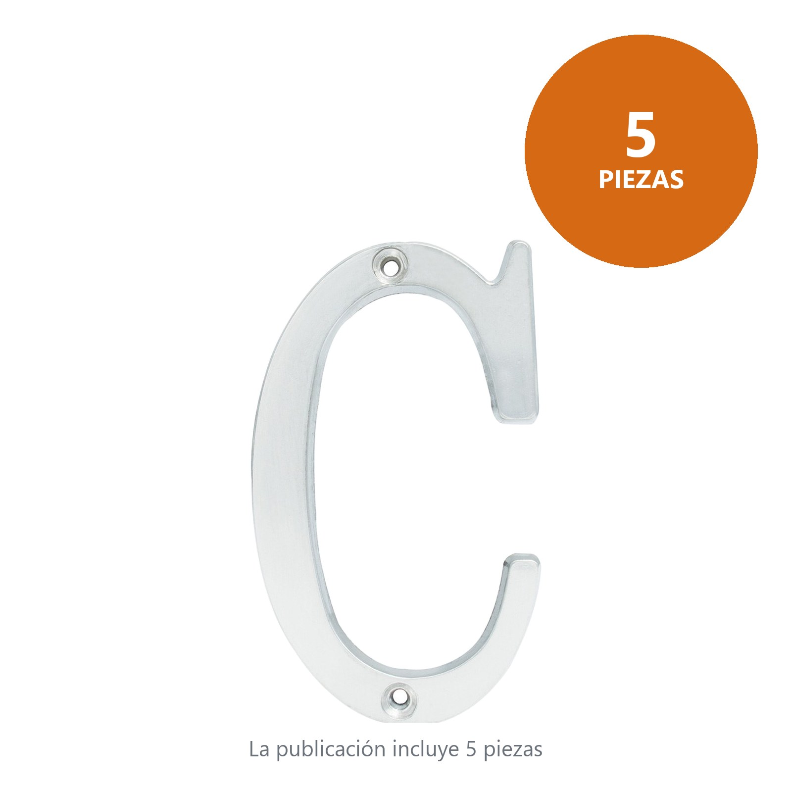 Letra C slim 4" níquel satinado Lock - Imagen 2