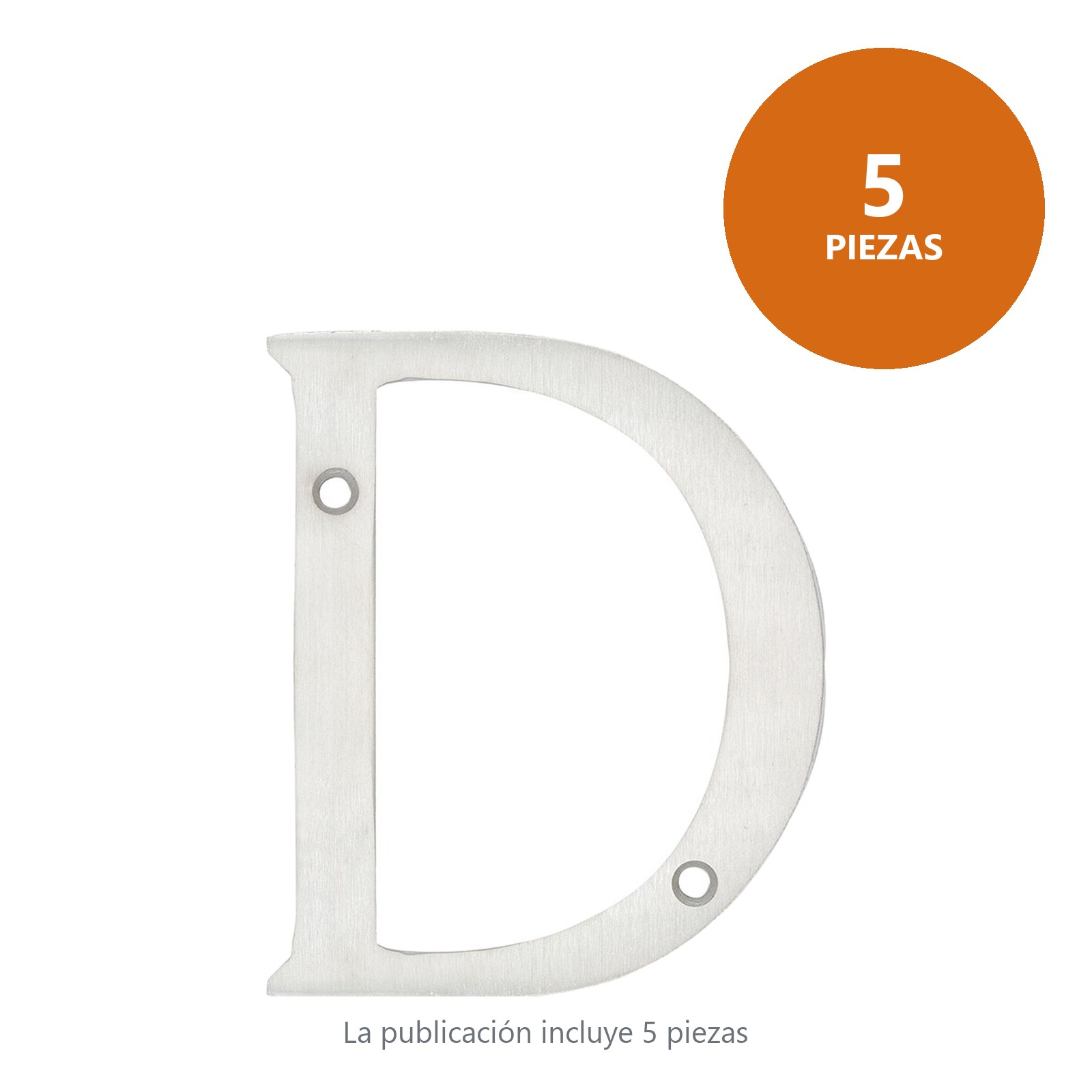 Letra D slim 4" níquel satinado Lock - Imagen 2