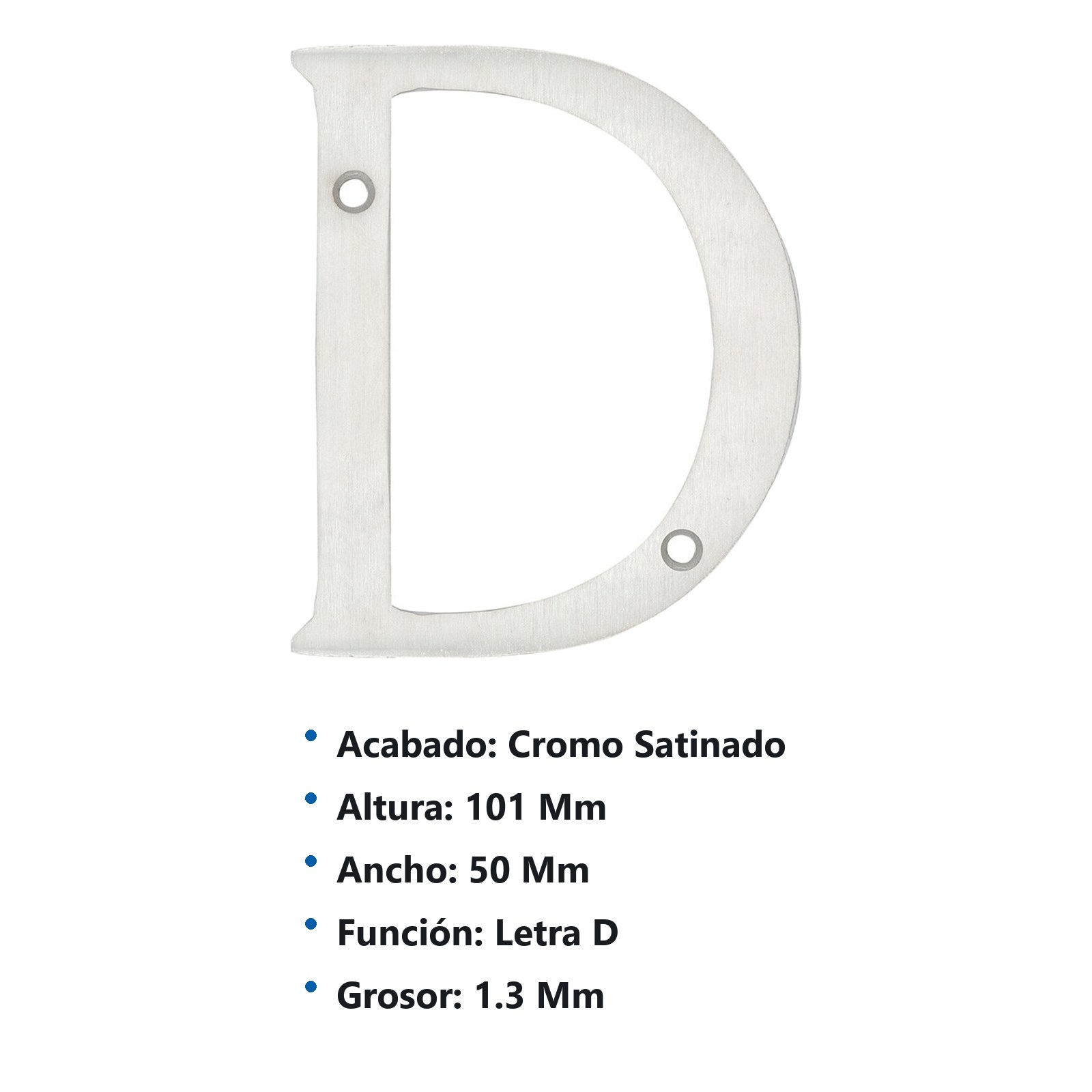 Letra D slim 4" níquel satinado Lock - Imagen 3