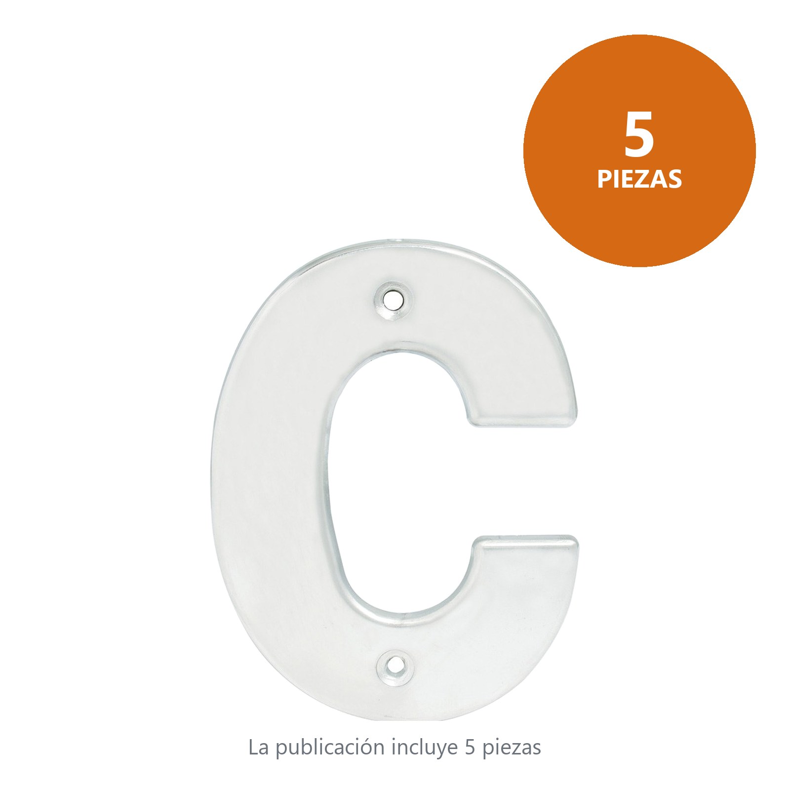Letra C bold 4" cromo satinado Lock - Imagen 2