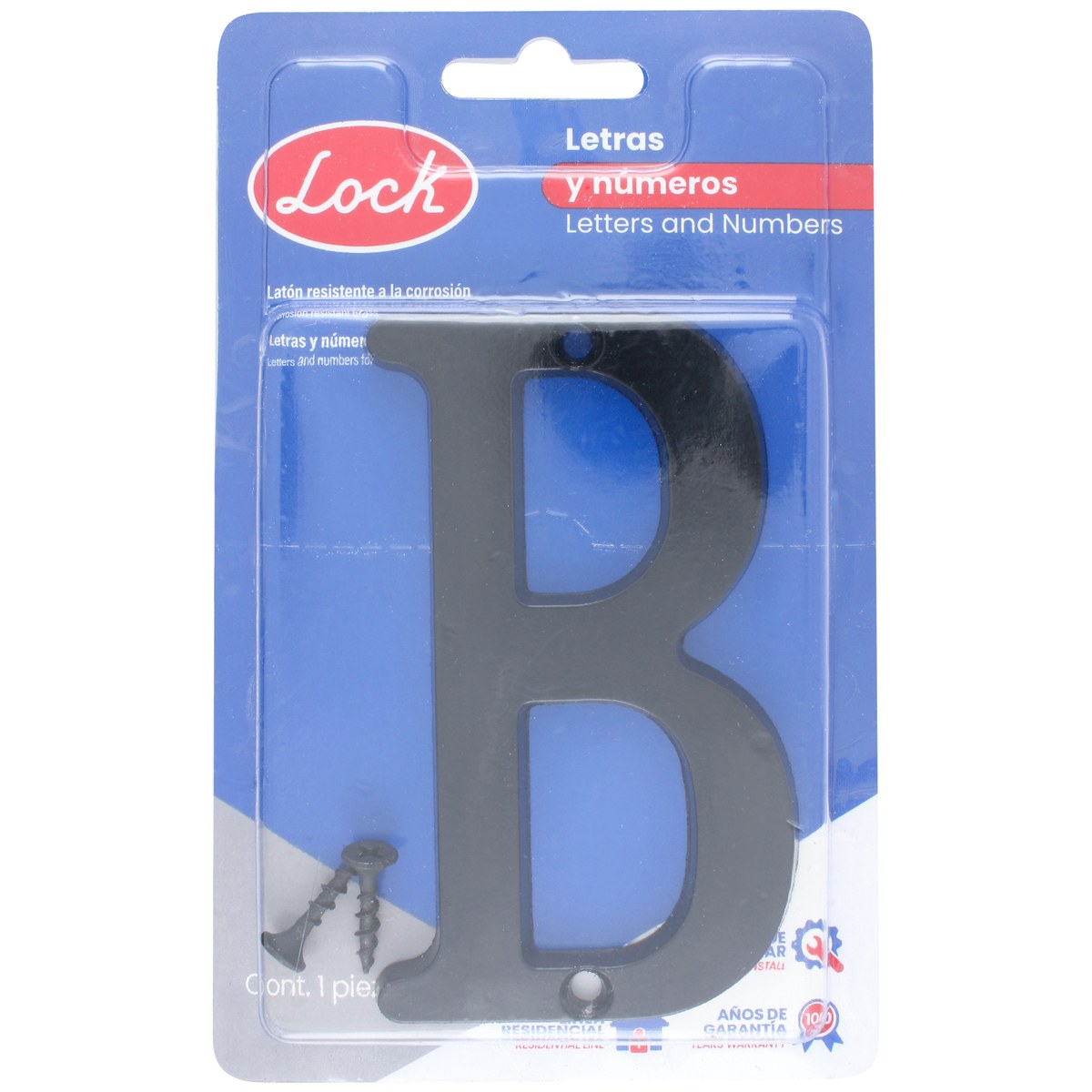 Letra B slim 4" negro Lock - Imagen 2