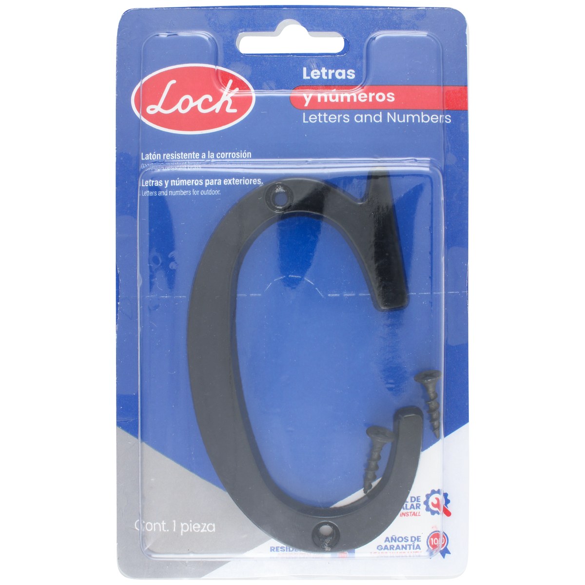 Letra C slim 4" negro Lock - Imagen 2