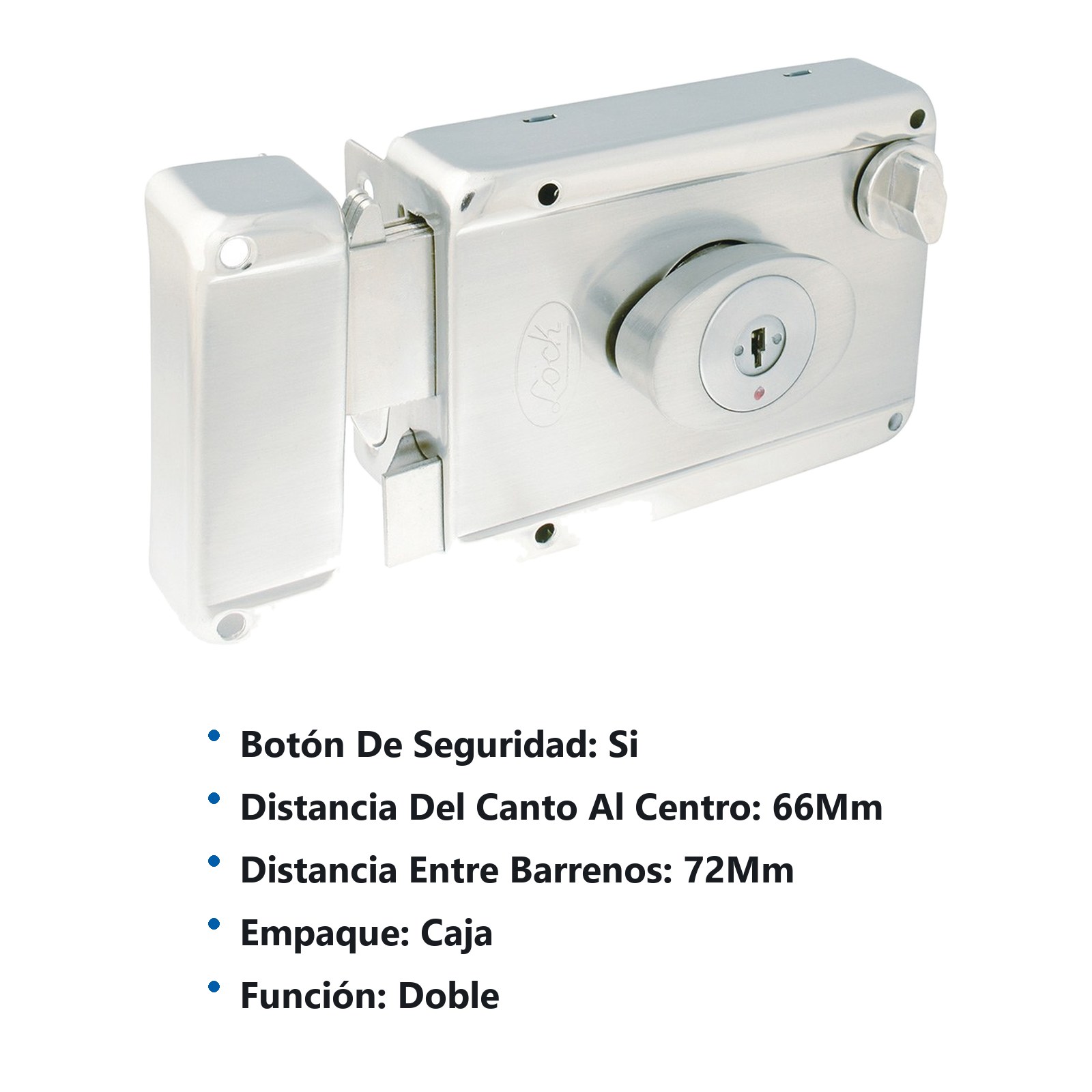 Cerradura de sobreponer función ancla, acero inoxidable, llave de puntos, en caja Lock - Imagen 3