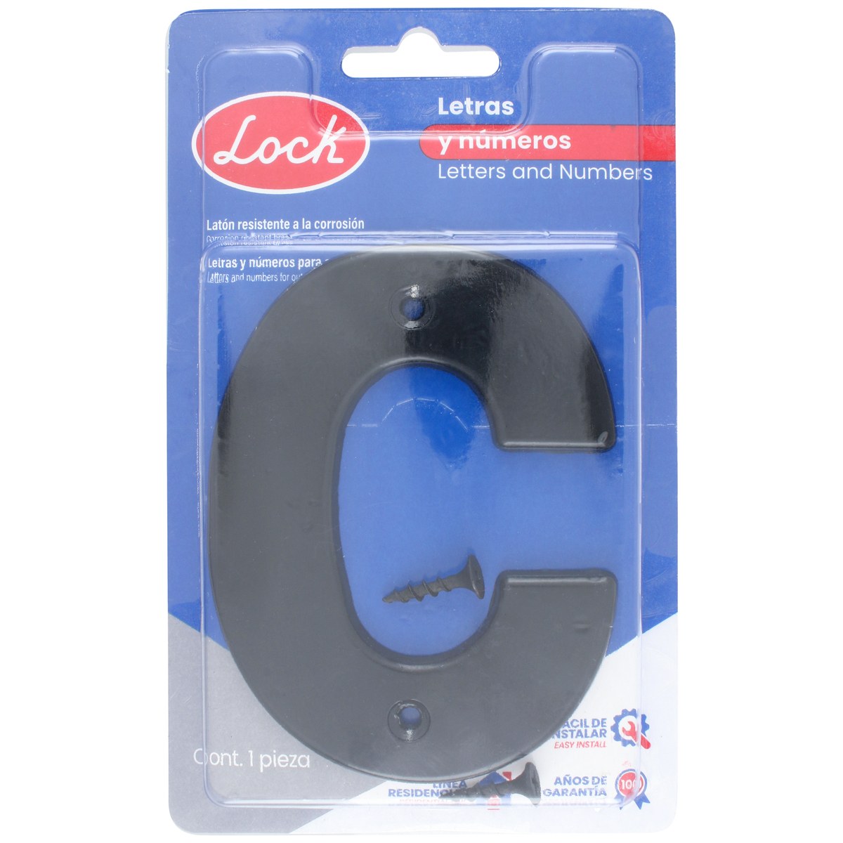 Letra C bold 4" negro Lock - Imagen 2