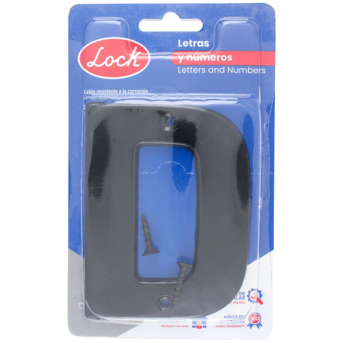 Letra D bold 4" negro Lock - Imagen 2