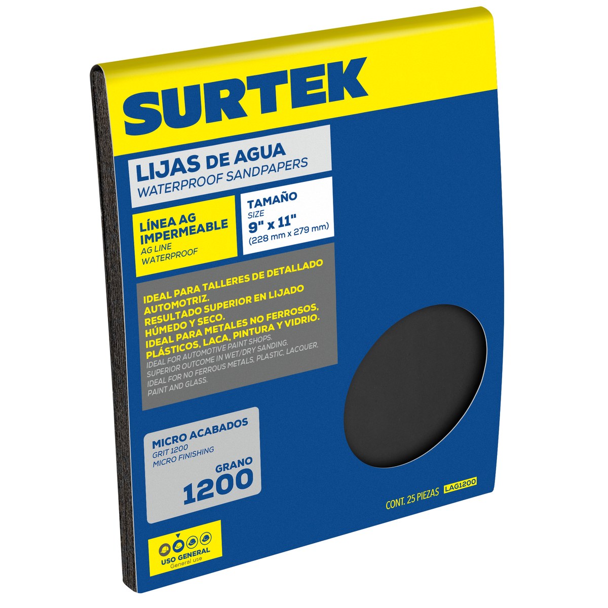 Lija de agua, grano 1200 Surtek - Imagen 2