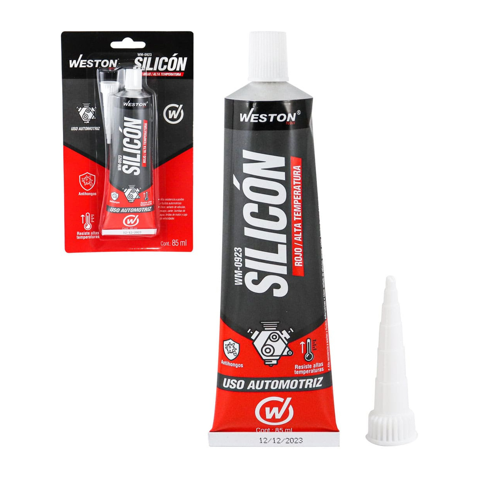 Silicón Rojo Alta Temperatura Weston Tubo 85 ml (WM-0923)