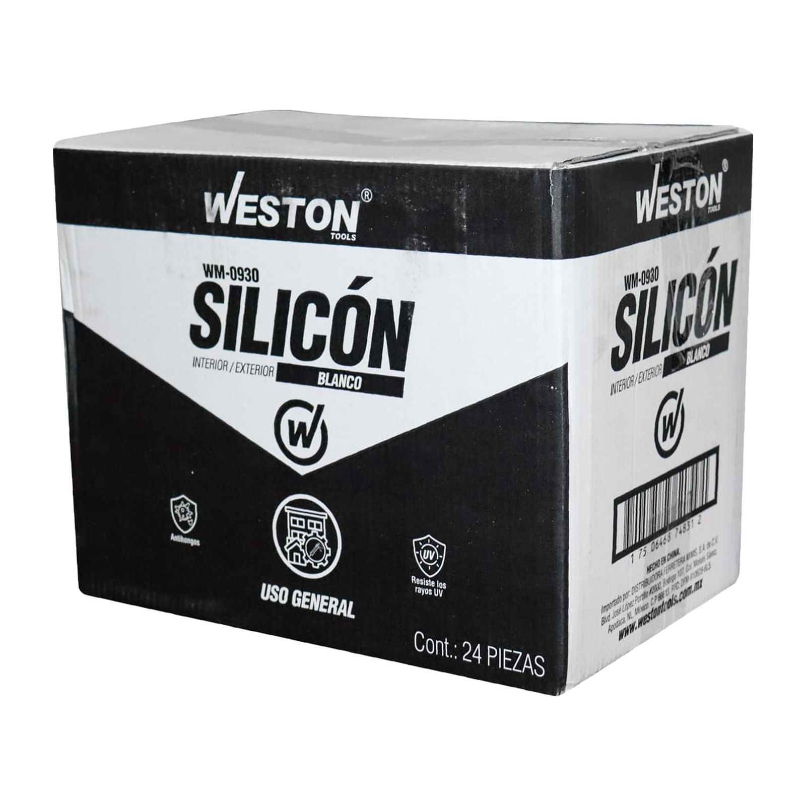 SILICON BLANCO USO GENERAL CARTUCHO 300ml (Precio x Caja - Caja C/24 pzs) - Imagen 4
