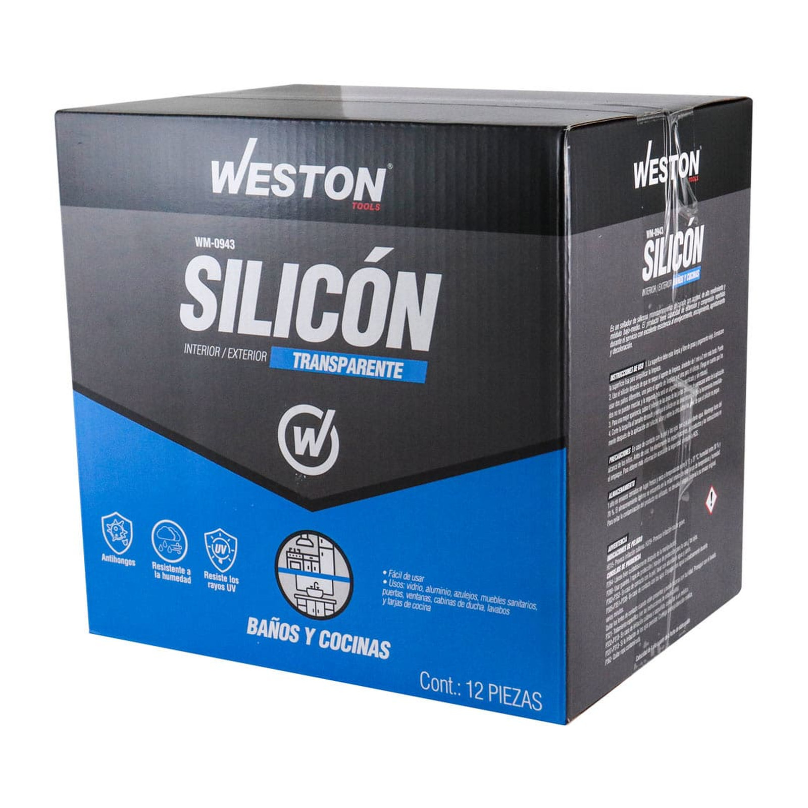 SILICON TRANSPARENTE P/BAÑOS Y COCINAS TUBO 85ML - Imagen 4