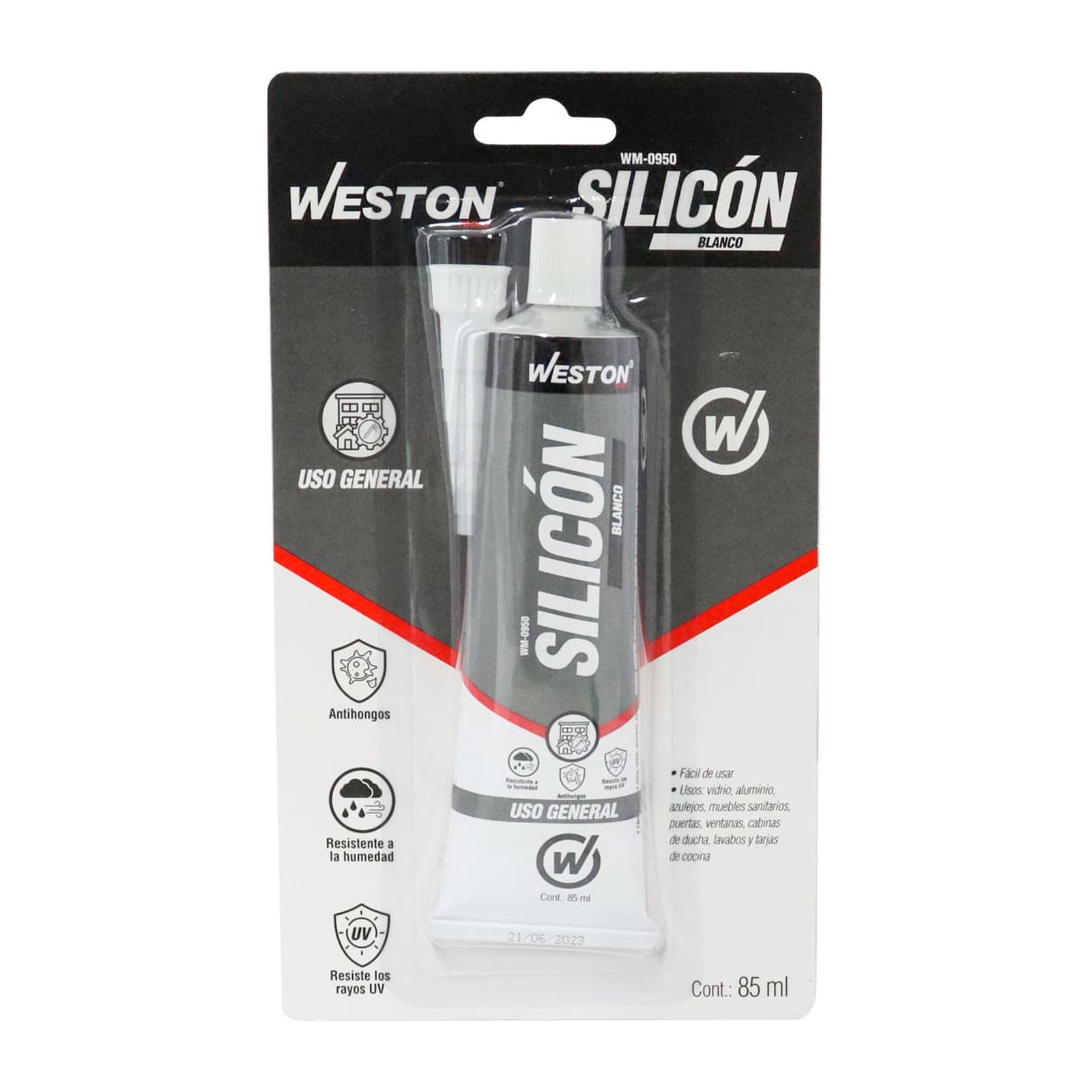 SILICON BLANCO USO GENERAL TUBO 85ml - Imagen 3