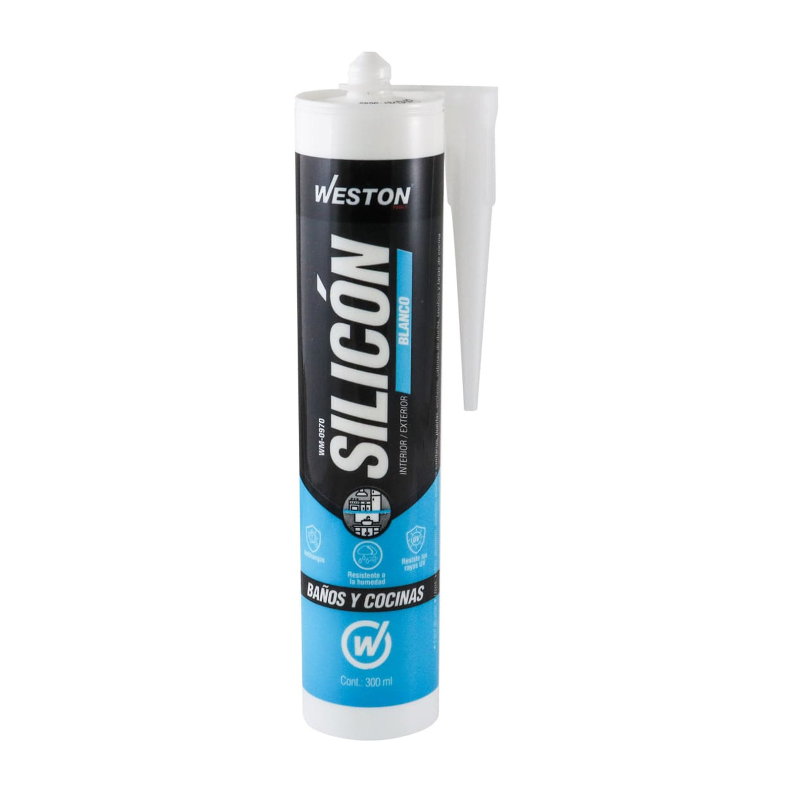 SILICON BLANCO P/BAÑOS Y COCINAS CARTUCHO 300ml - Imagen 4