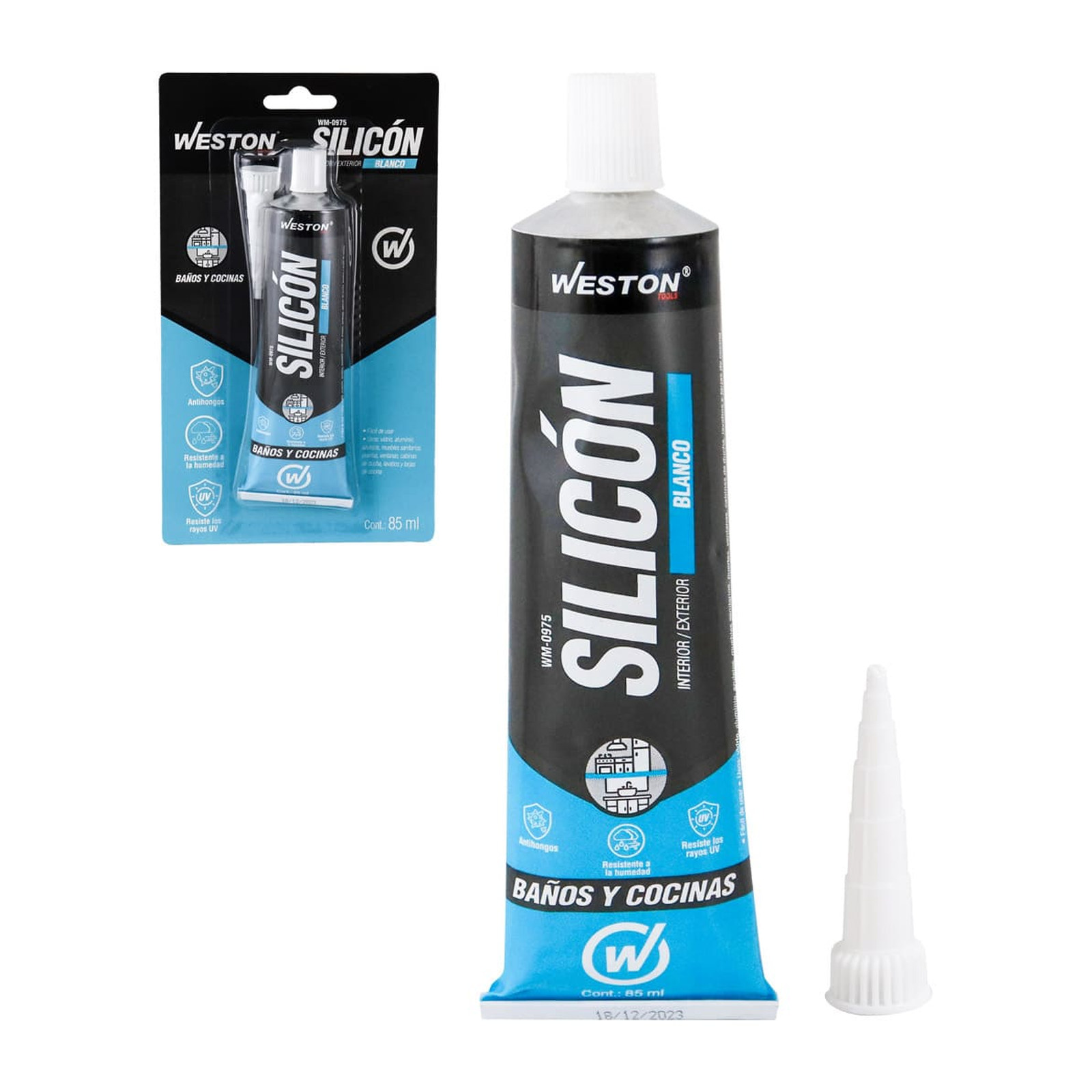 Silicón Blanco para Baños y Cocinas Tubo 85 ml WESTON