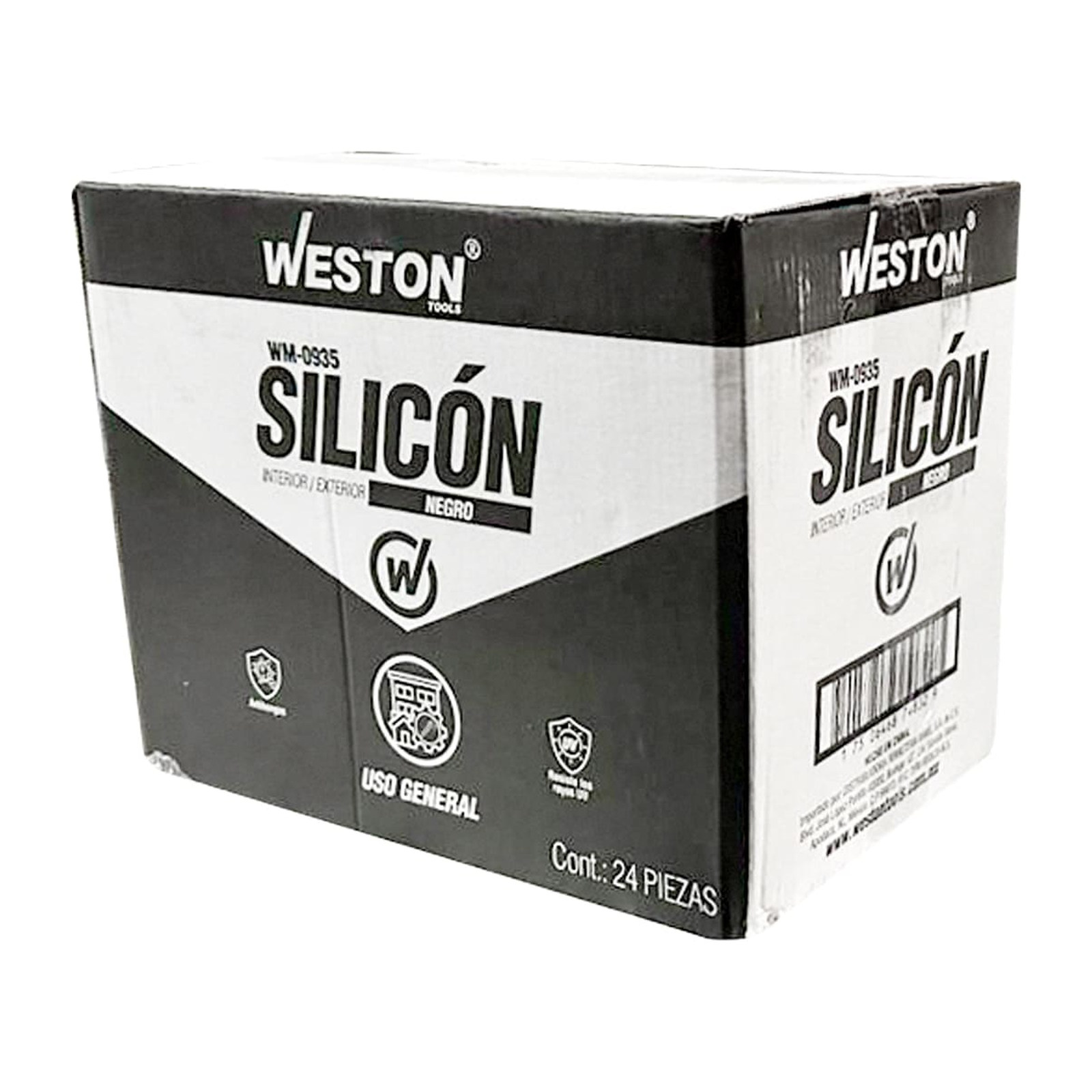 SILICON NEGRO USO GENERAL CARTUCHO 300ml (Precio x Caja - Caja C/24 pzs) - Imagen 4