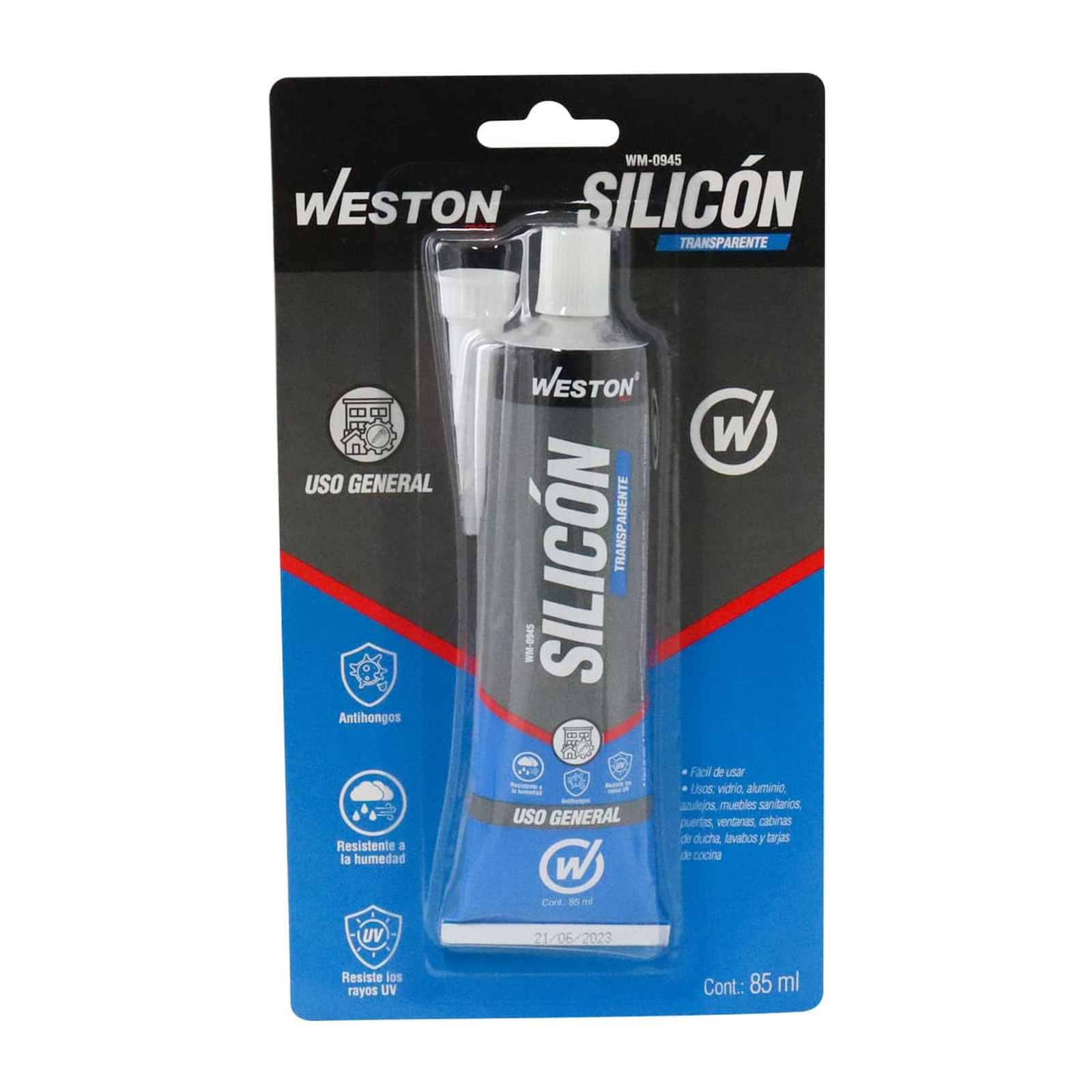 SILICON TRANSPARENTE USO GENERAL TUBO 85ml (Precio x Caja - Caja C/12 pzs) - Imagen 3
