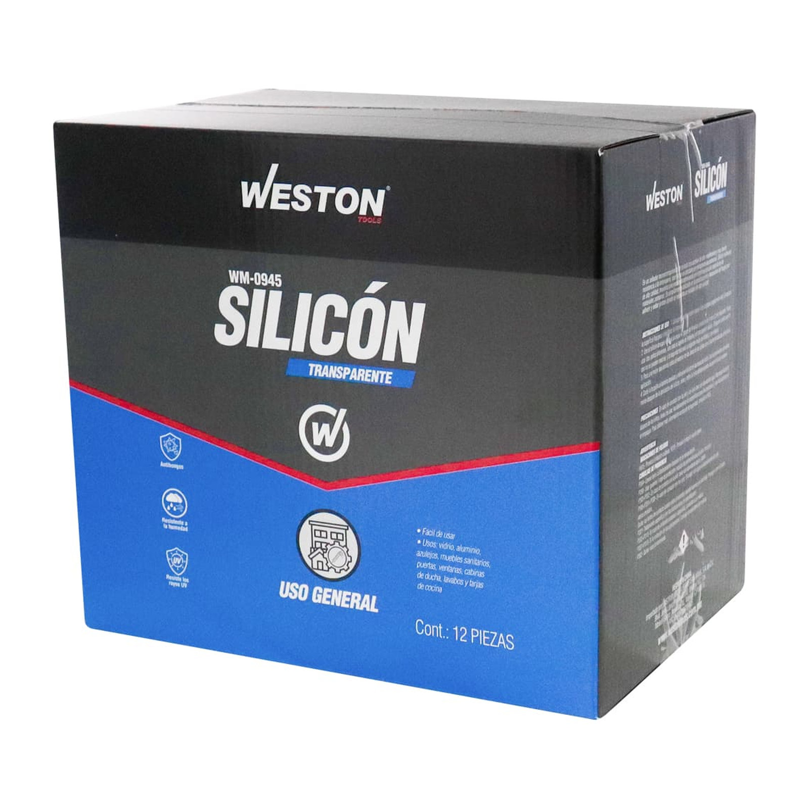 SILICON TRANSPARENTE USO GENERAL TUBO 85ml (Precio x Caja - Caja C/12 pzs) - Imagen 4
