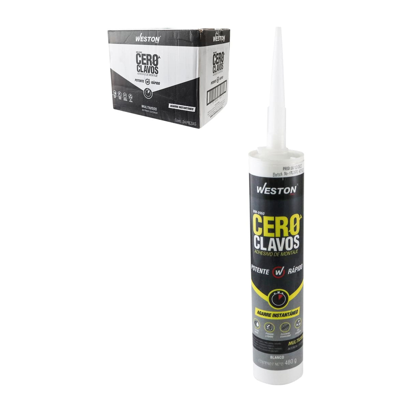 Adhesivo de Montaje Cero Clavos 480 g Weston