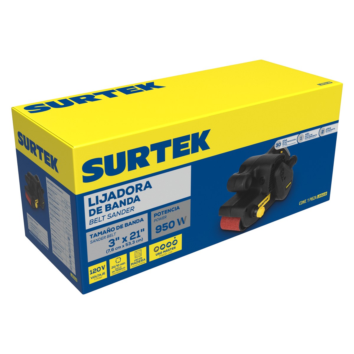 Lijadora de banda 3" x 21" 950 W 120 V Surtek - Imagen 3